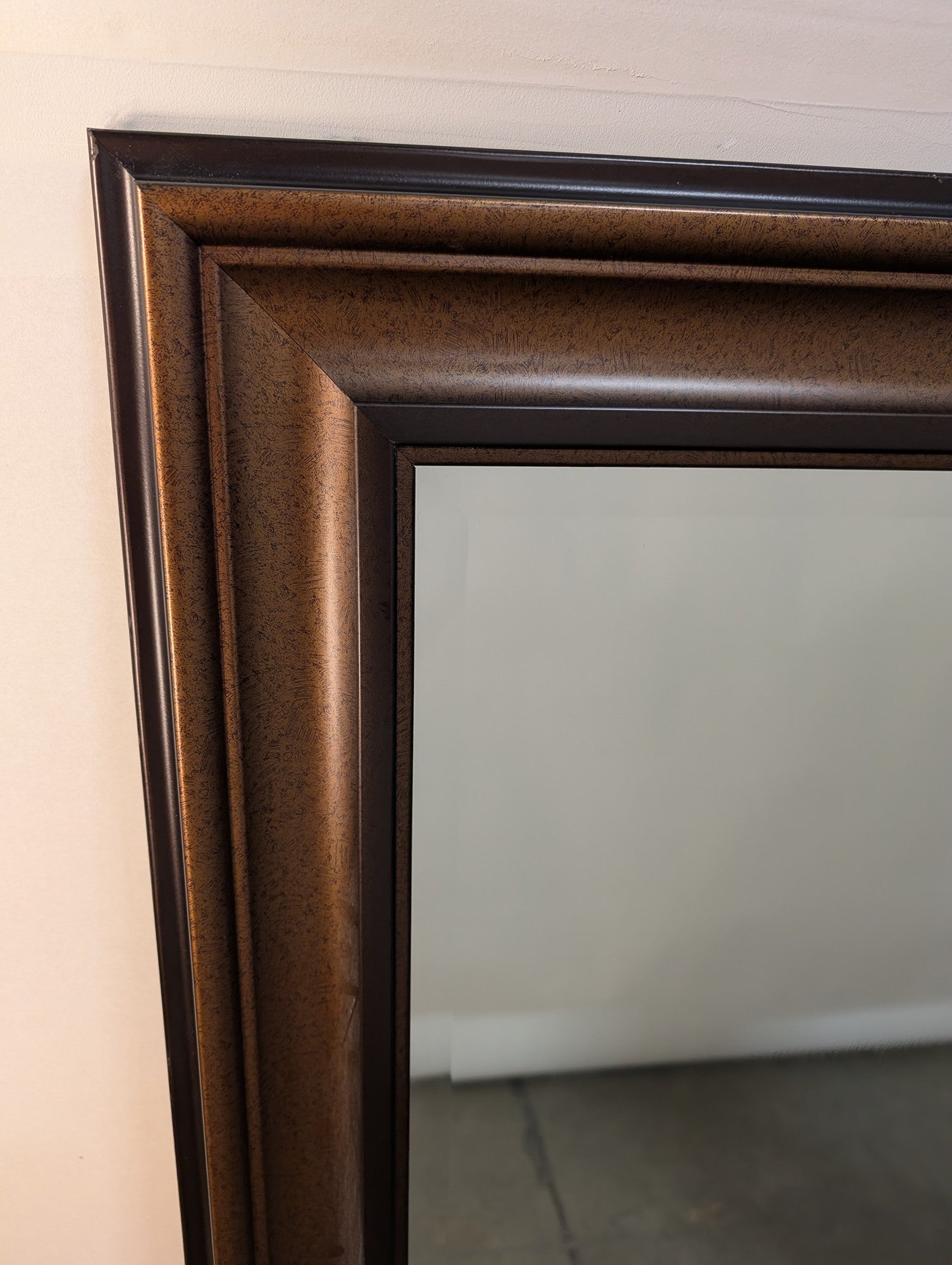 Bronze-Toned Wood Framed Rectangular Wall Mirror