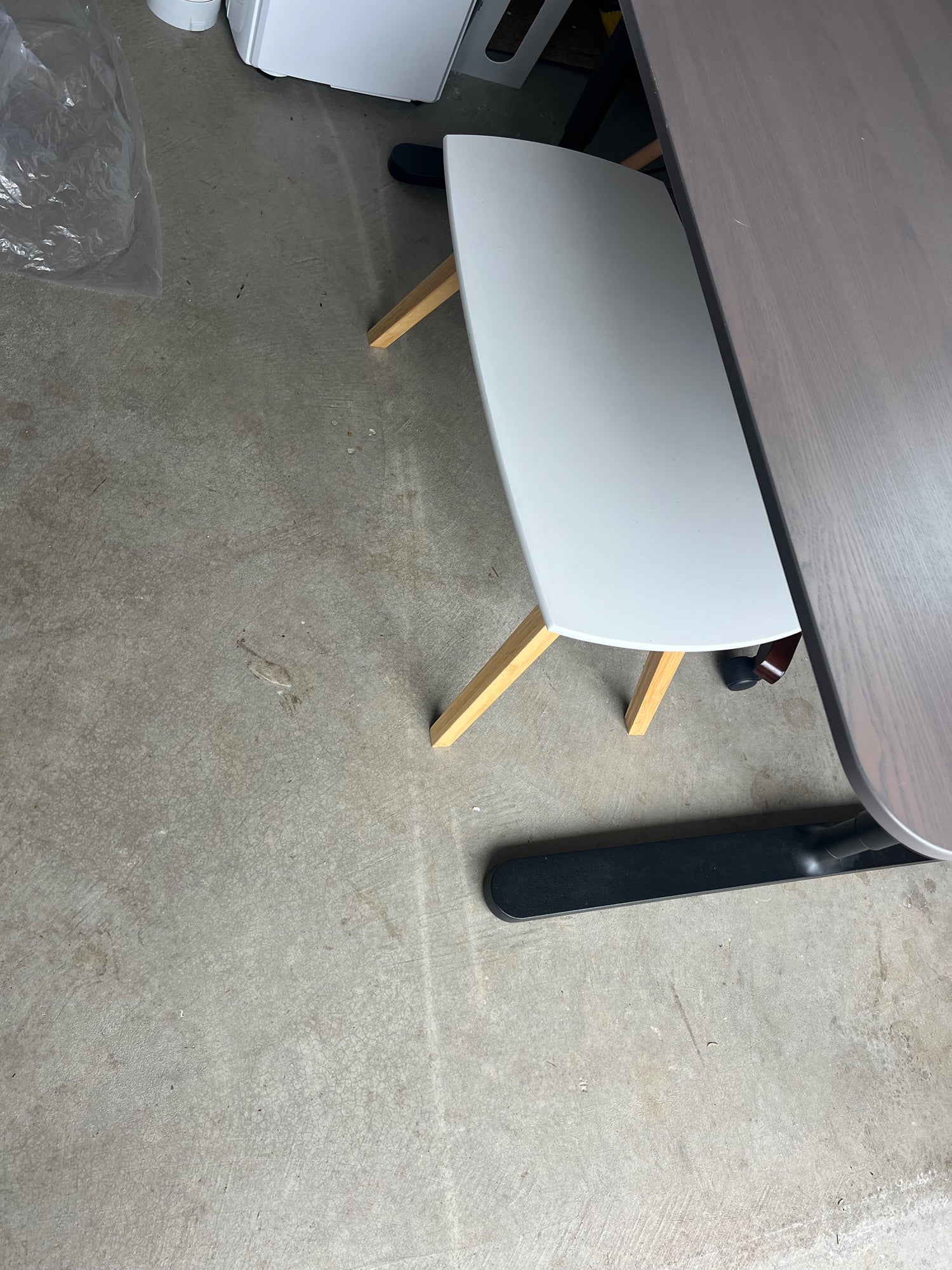 Modern White Top Natural Wood Accent Table