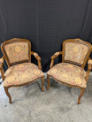 Pair of French Provincial Style Carved Wood Armchairs