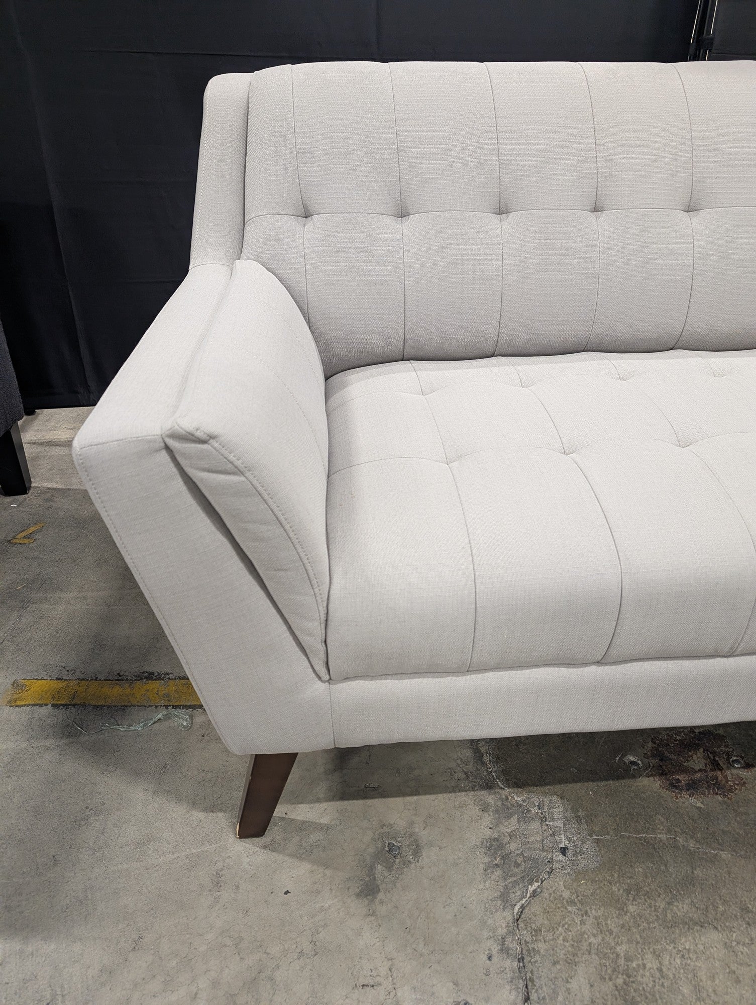 Modern Tufted Fabric Sofa with Tapered Legs