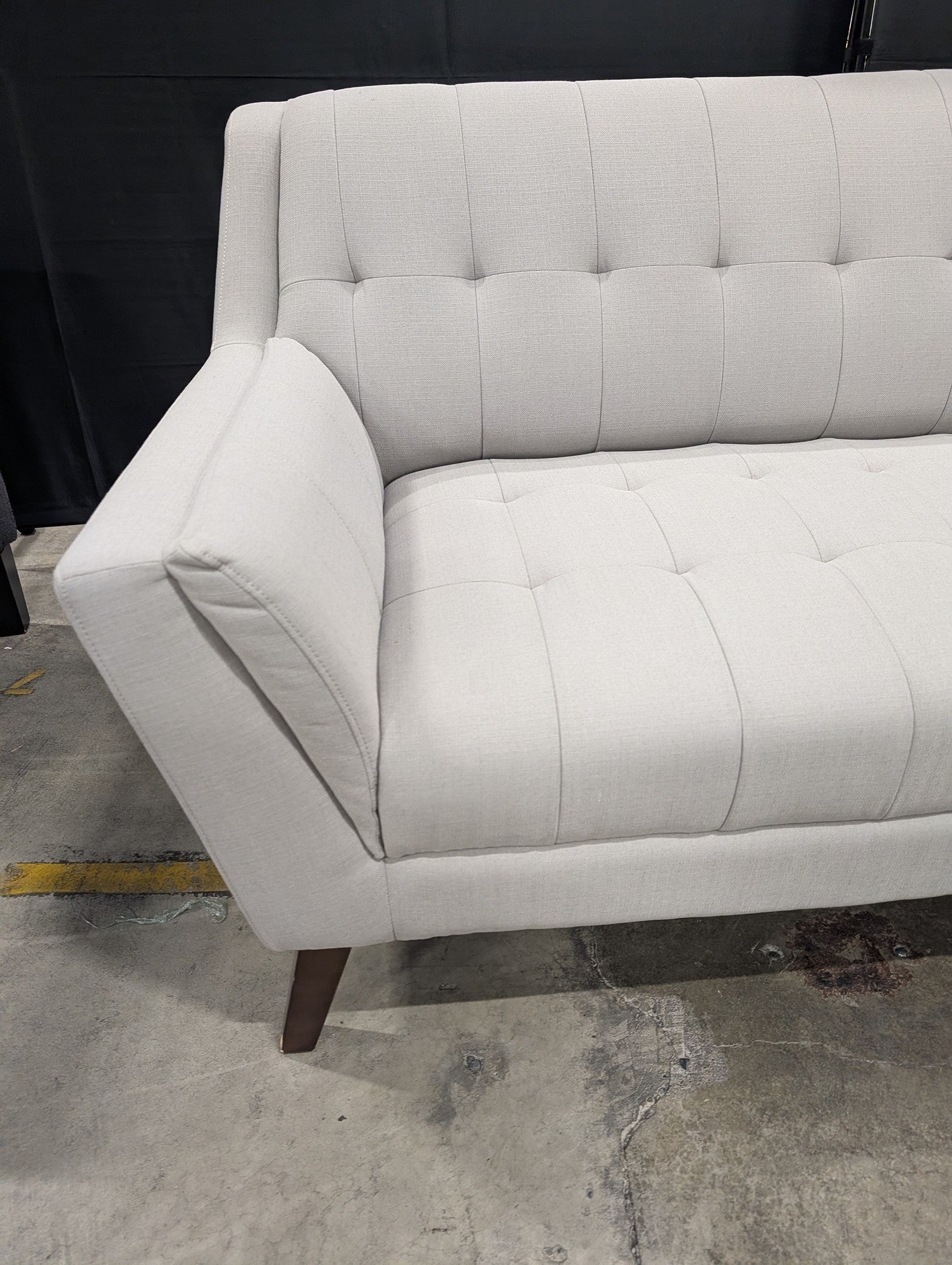 Modern Tufted Fabric Sofa with Tapered Legs