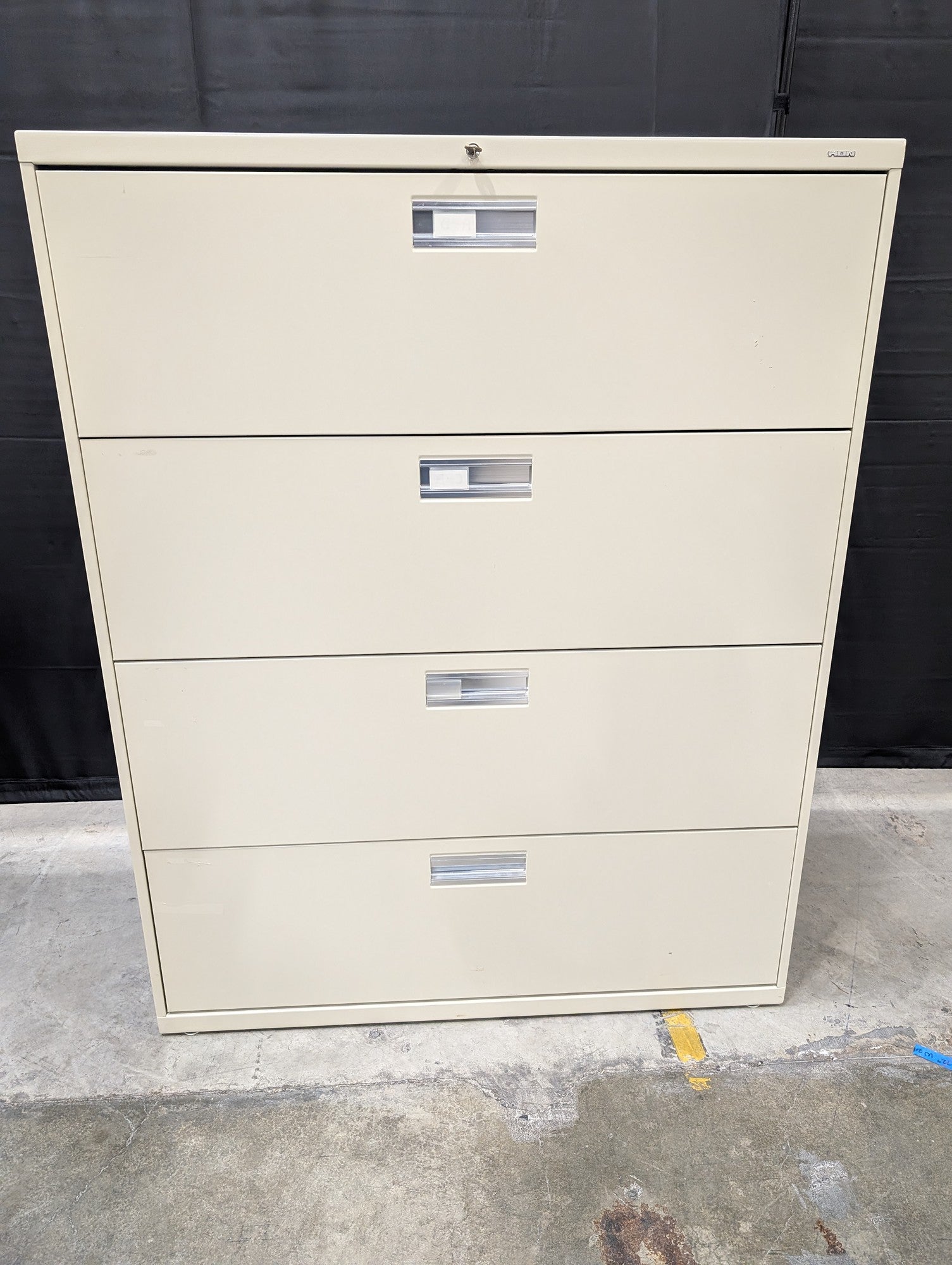 HON Sturdy Beige 4-Drawer Lateral Filing Cabinet