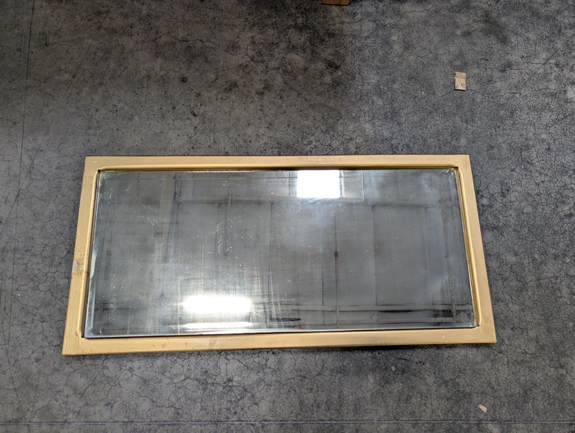 Rectangular Gold-Tone Wall Mirror