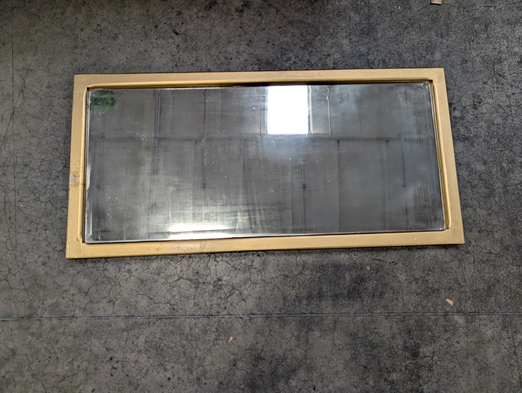 Rectangular Gold-Tone Wall Mirror