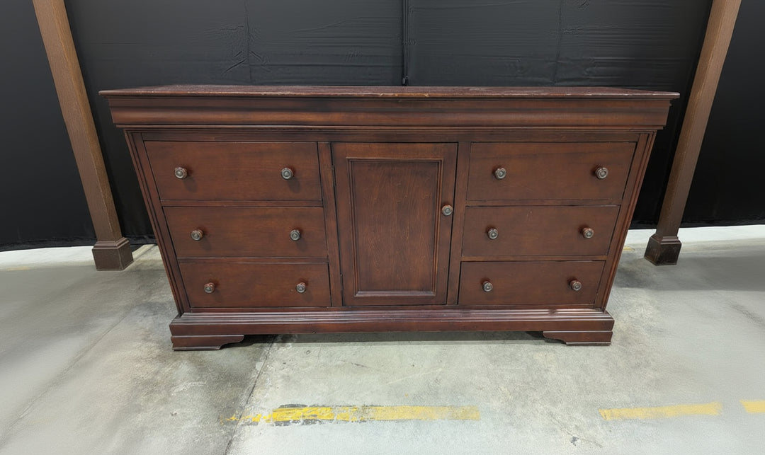 New Classic Home Furnishings Rich Wood Dresser with Cabinet