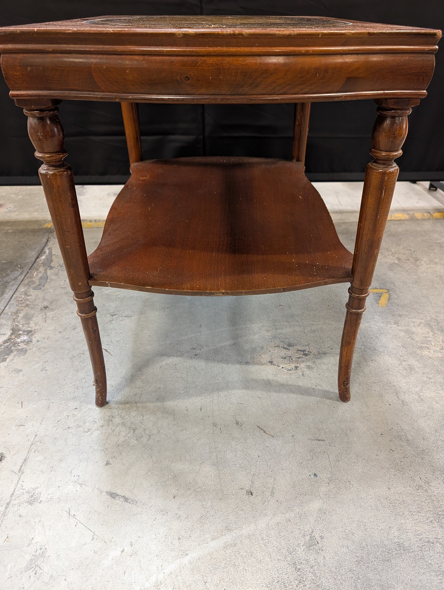 Traditional Wood Side Table with Inset Top