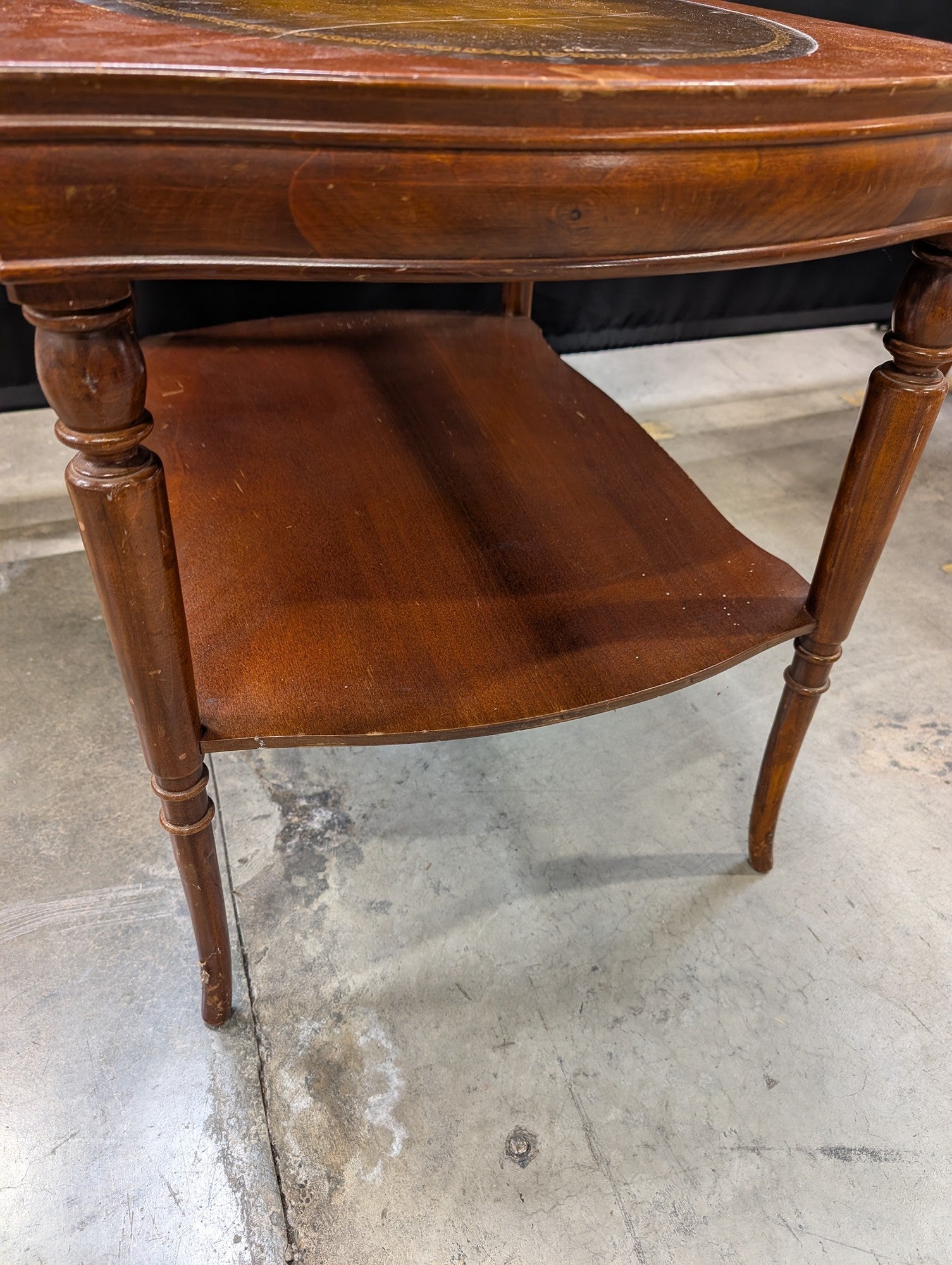 Traditional Wood Side Table with Inset Top
