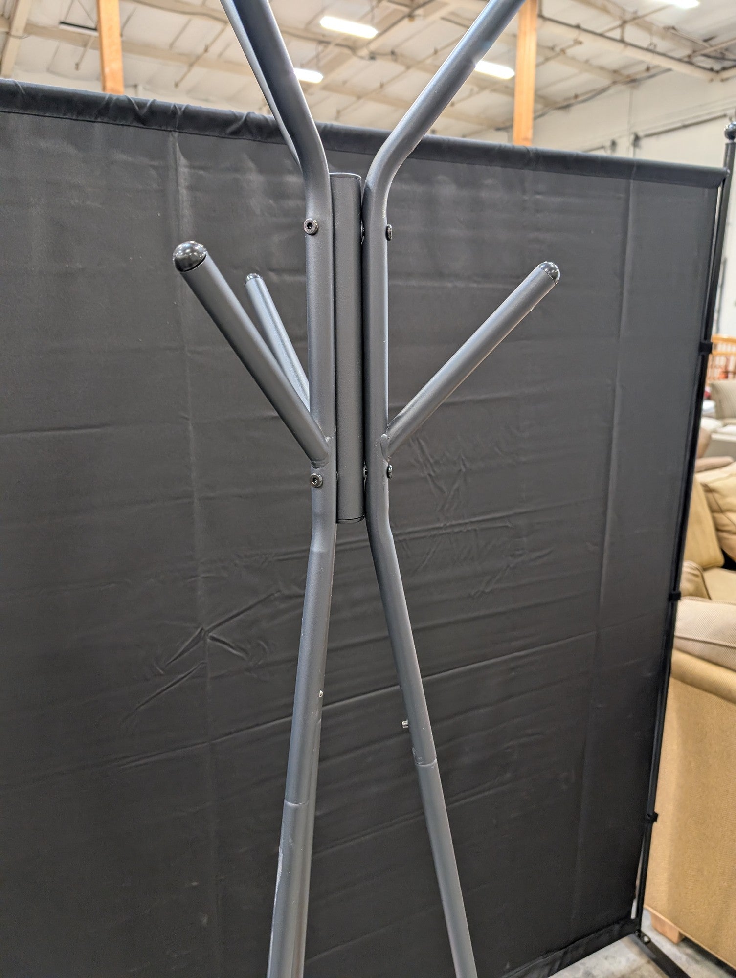 Ameziel Inc Industrial Style Coat Rack with Triangular Wood Shelves