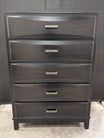 Espresso Five-Drawer Chest with Modern Bar Pulls