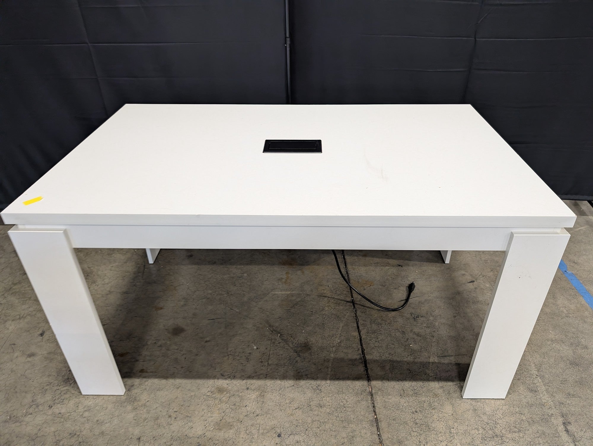 Modern White Conference Table with Integrated Extron Power Module