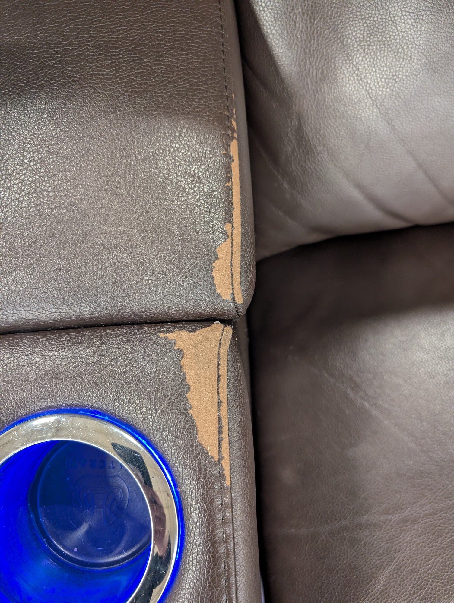 Modern Brown Recliner Chair with LED Lighting and USB Port