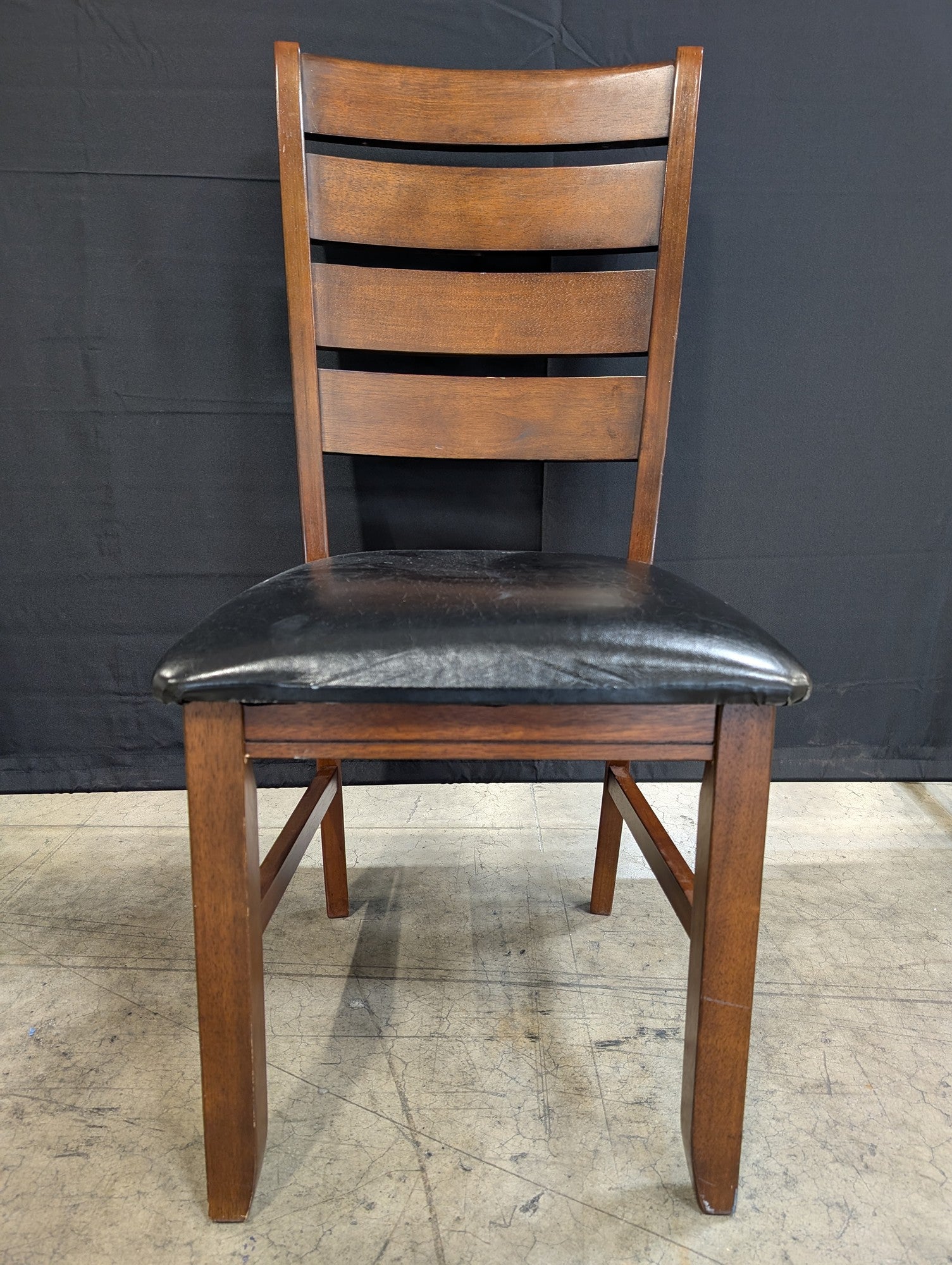 Sturdy Ladder Back Dining Chair with Upholstered Seat