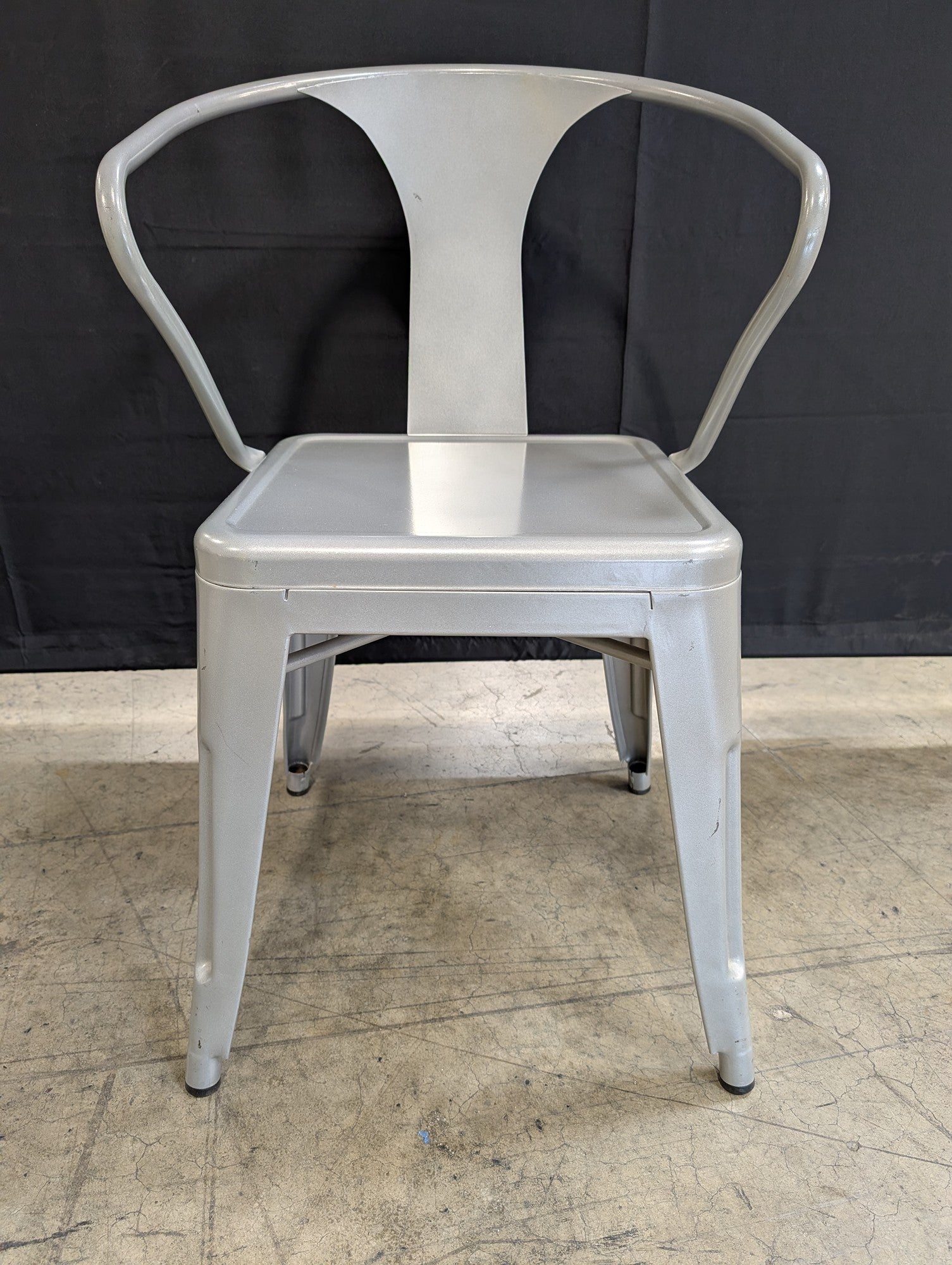 Dimensions Industrial Silver Metal Armchair