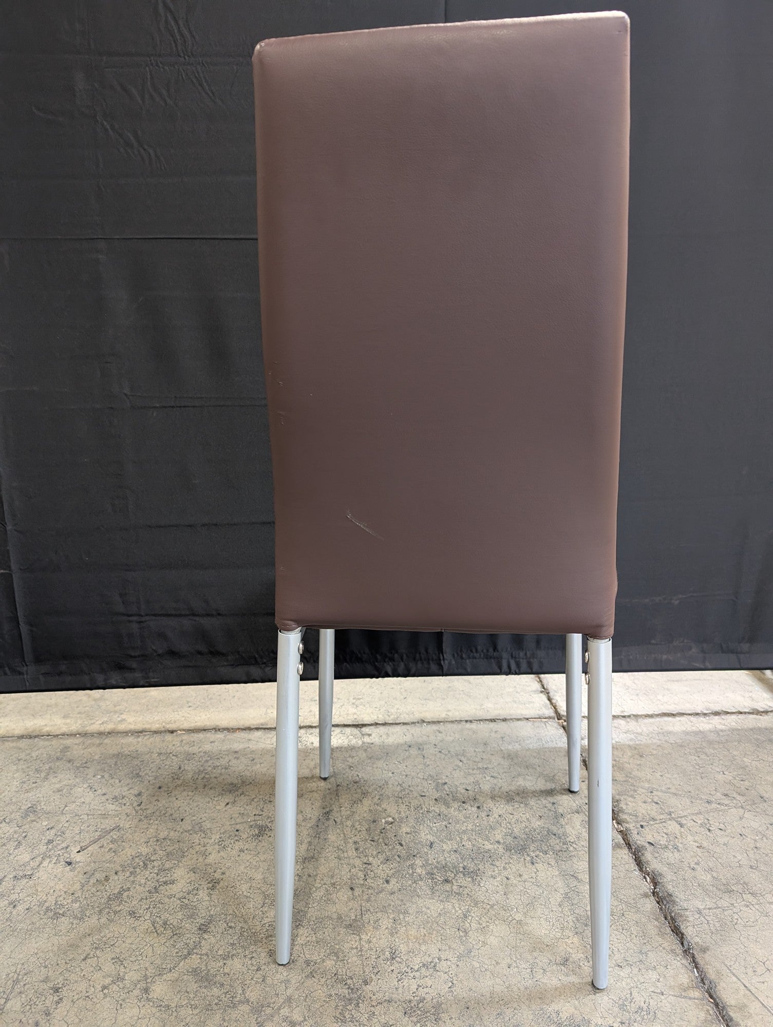 Modern Taupe Upholstered Dining Chair with Metal Legs