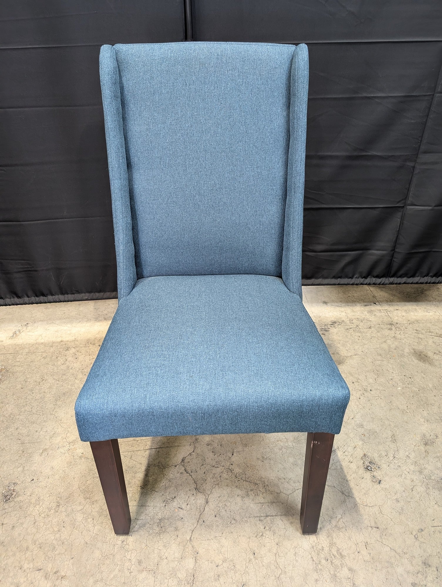 Pier 1 Upholstered Blue High-Back Dining Chair