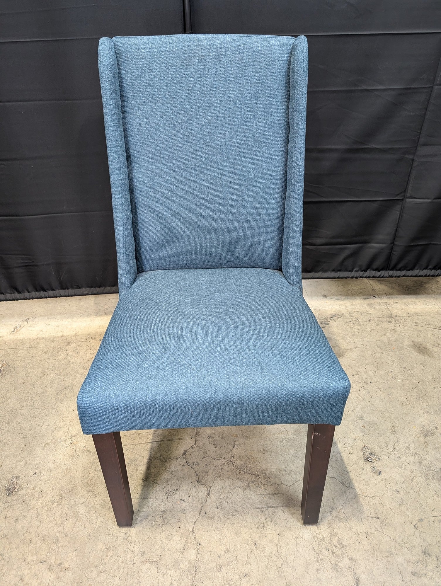 Pier 1 Upholstered Blue High-Back Dining Chair