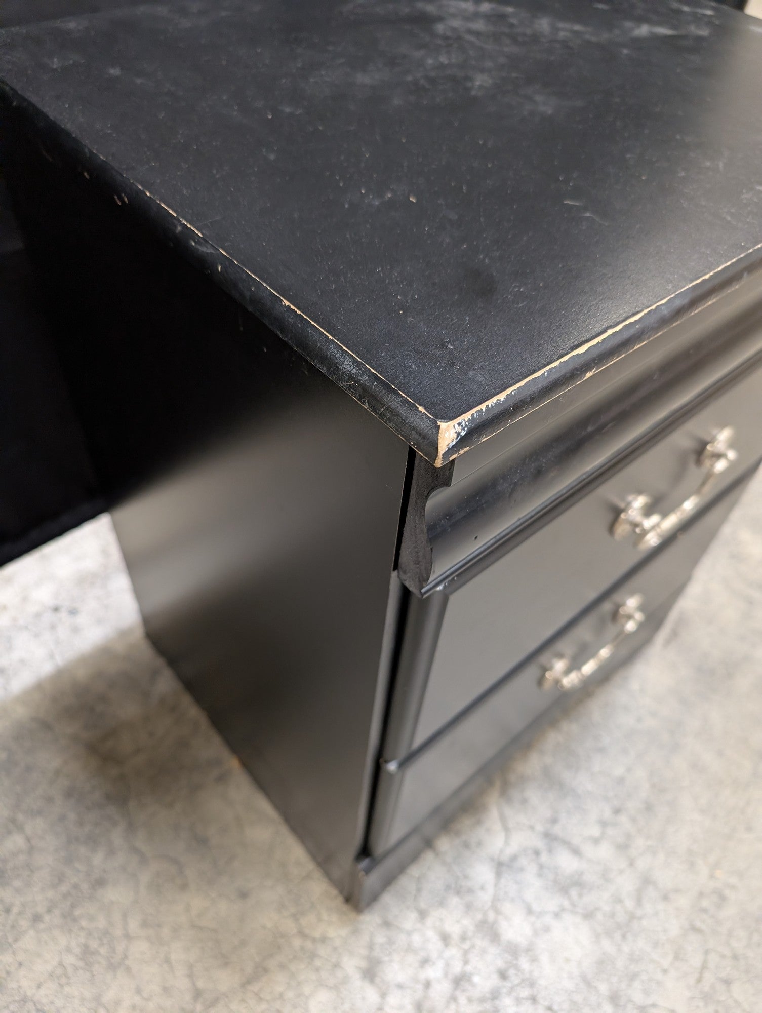 Sandberg Furniture Classic Black Two-Drawer Bedside Table