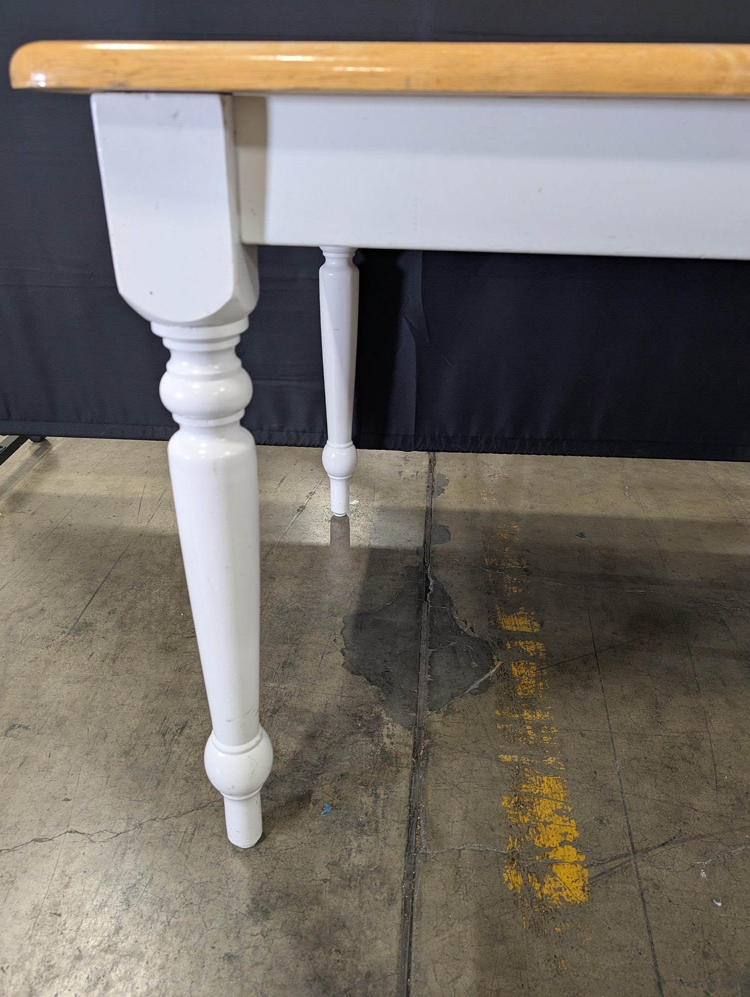 Two-Tone Wooden Kitchen Table with Drawer