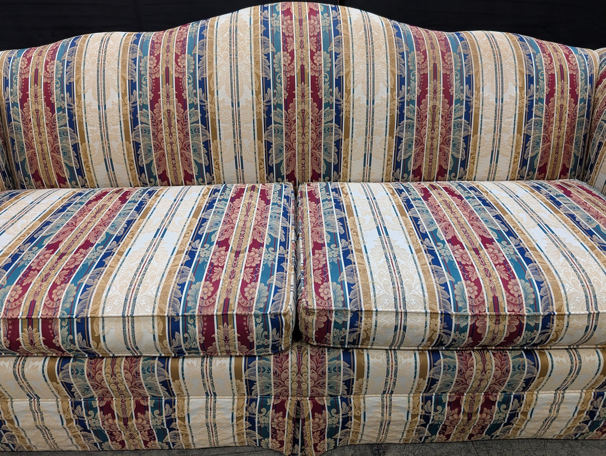 Drexel Heritage Multi-Color Striped Upholstered Sofa