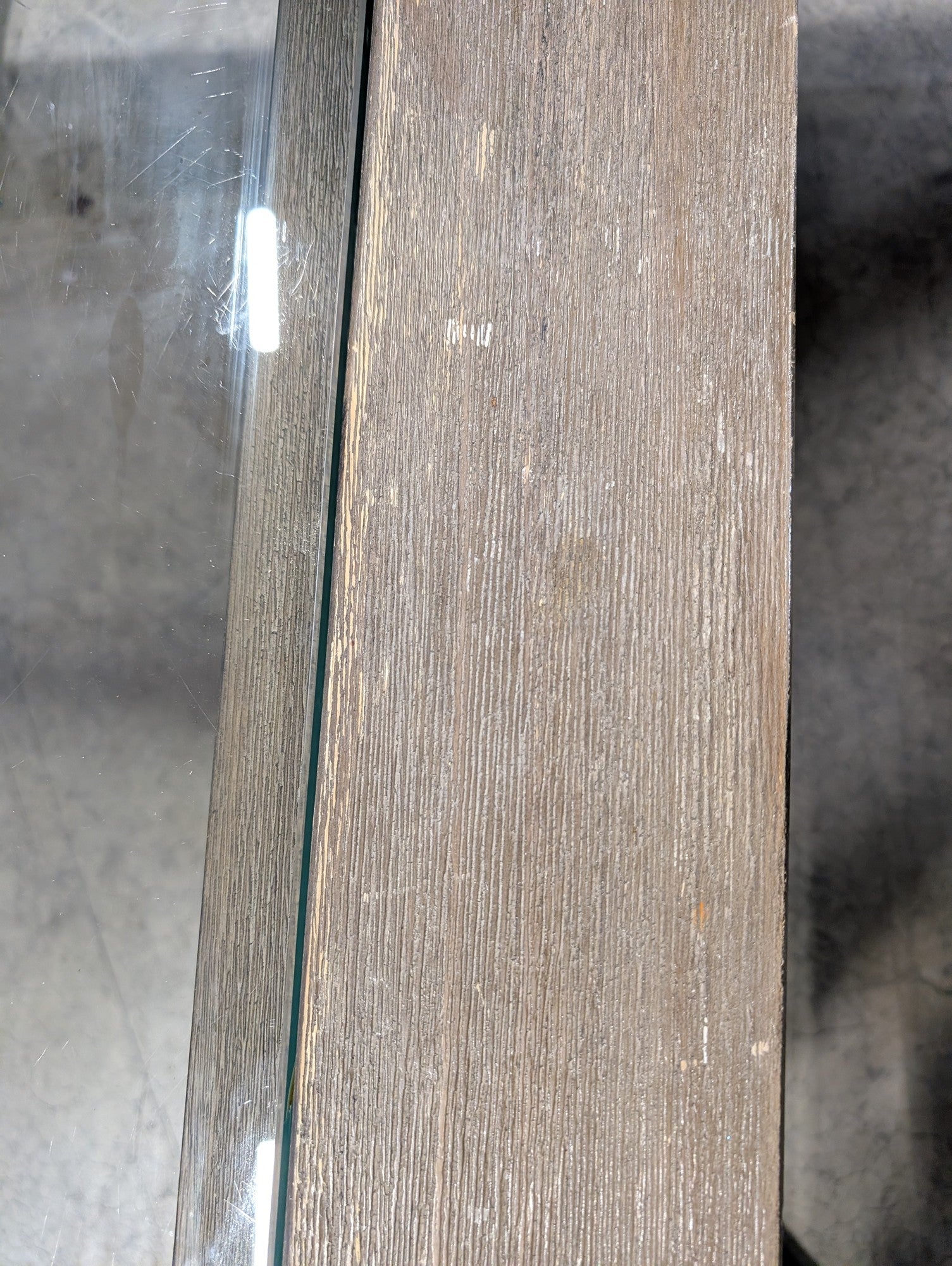 Modern Grey Wood and Glass Top Rectangular Table
