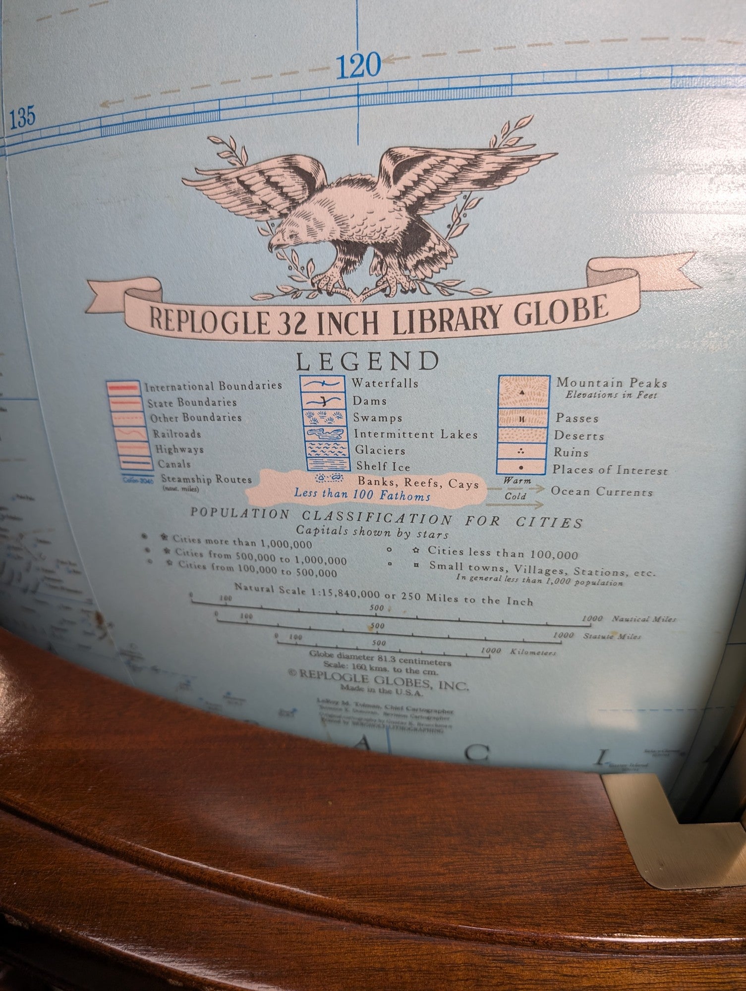 Impressive Replogle 32 Inch Floor Standing Library Globe (Retail -$13,950)