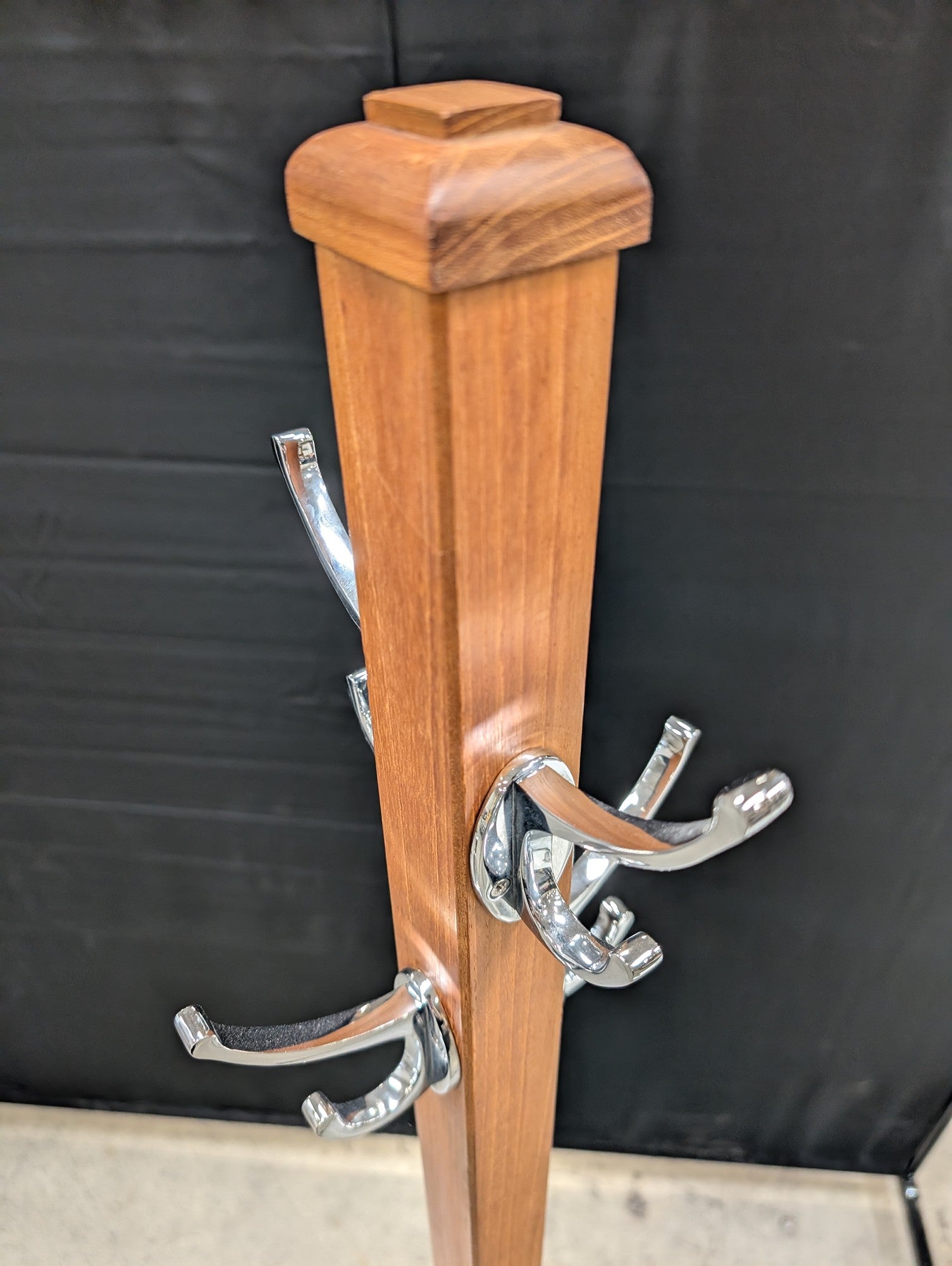 Smith & Hawken Freestanding Wood Coat Rack with Metal Hooks