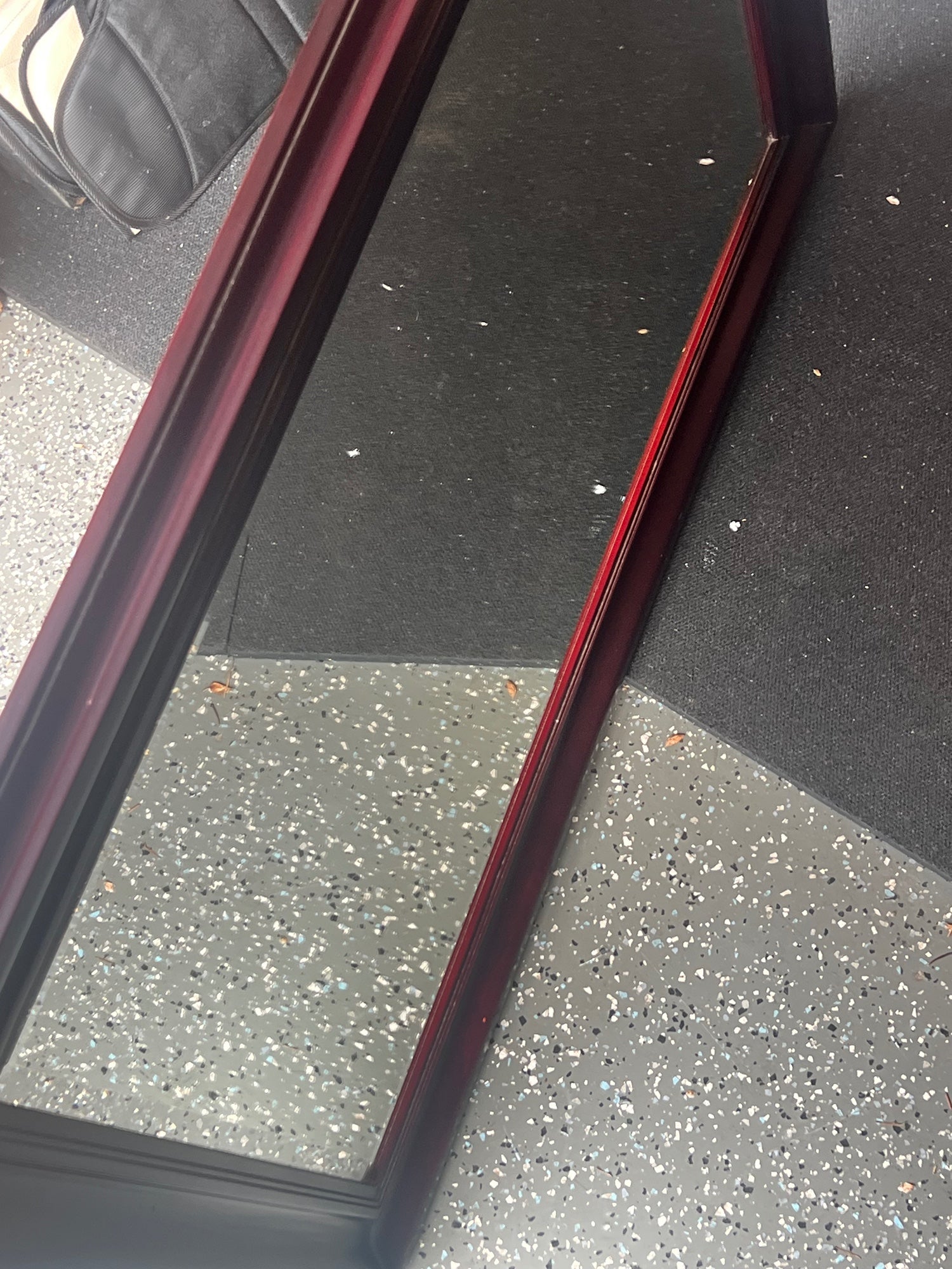 Rich Burgundy Real Wood Framed Accent Mirror