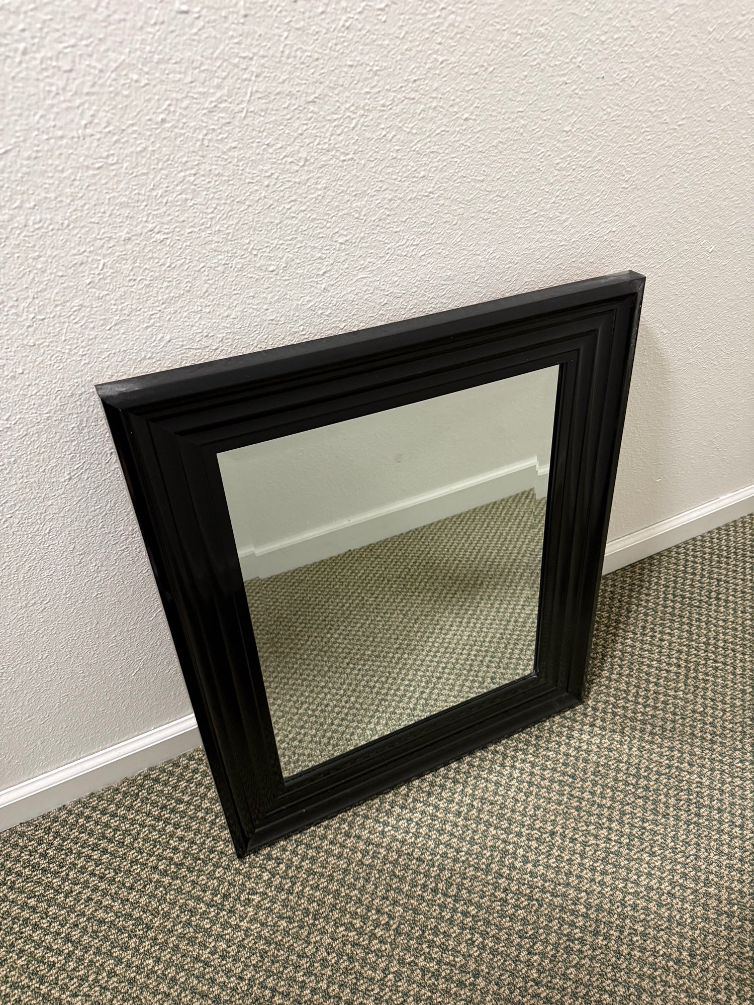 Classic Black Stepped Frame Wall Mirror