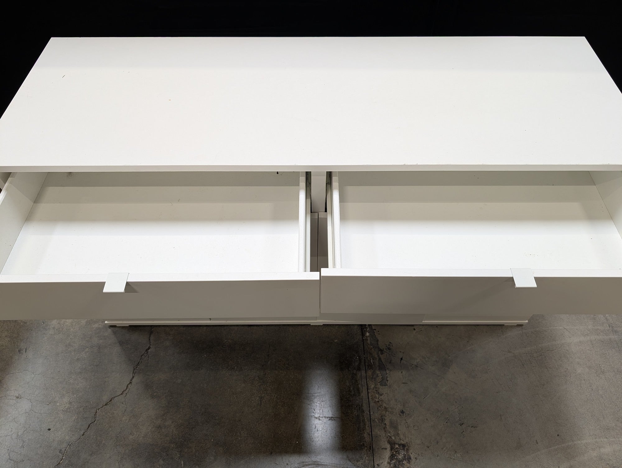 Modern White Storage Cabinet with Drawers and Doors