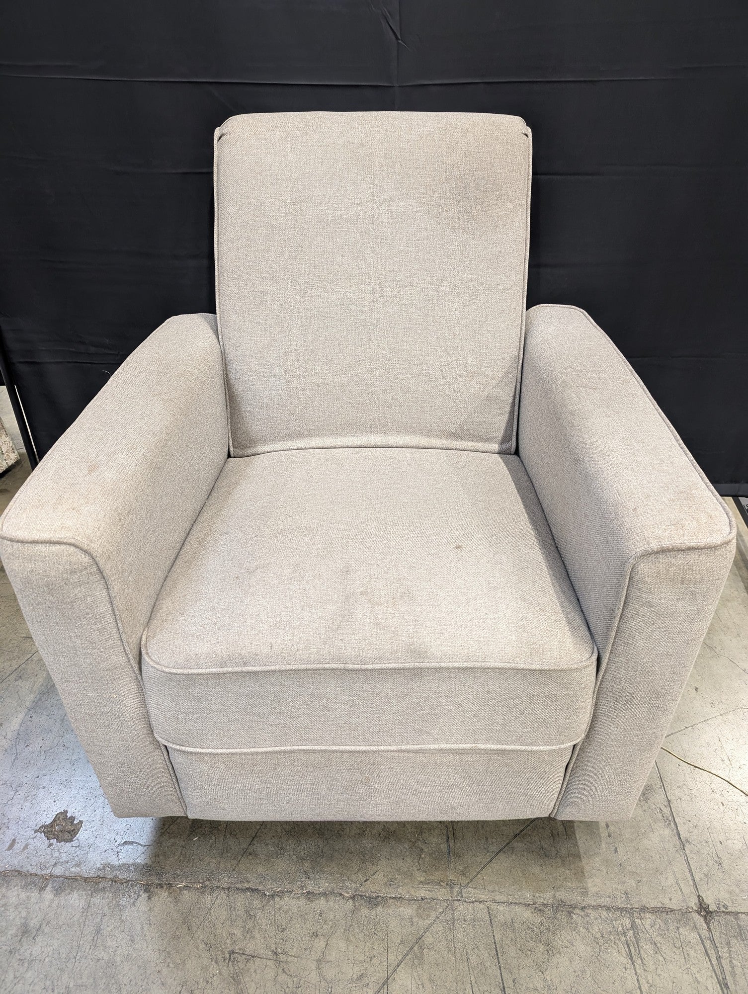 Contemporary Light Grey Fabric Armchair - no power cord