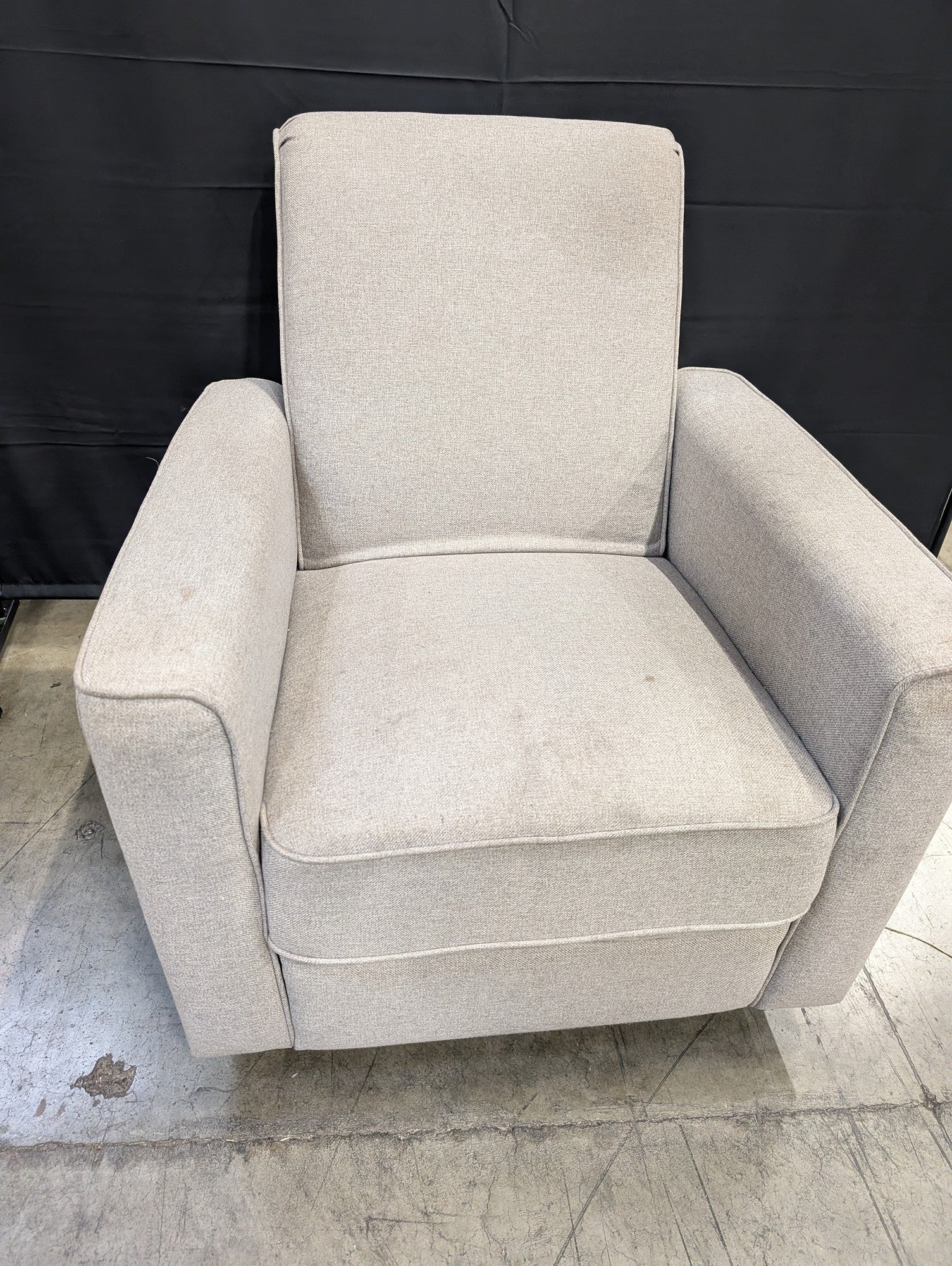 Contemporary Light Grey Fabric Armchair - no power cord