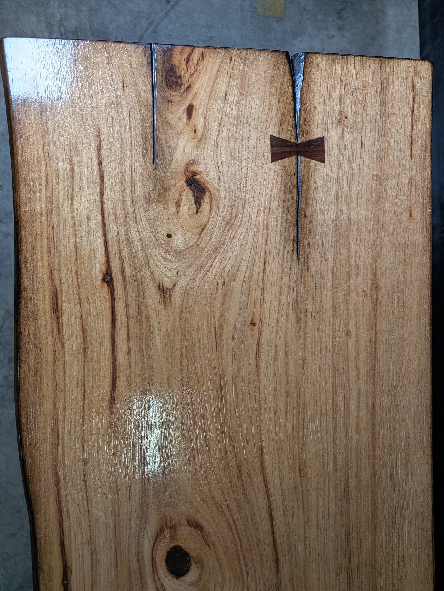 Live Edge Wood Slab Bench with Hairpin Legs
