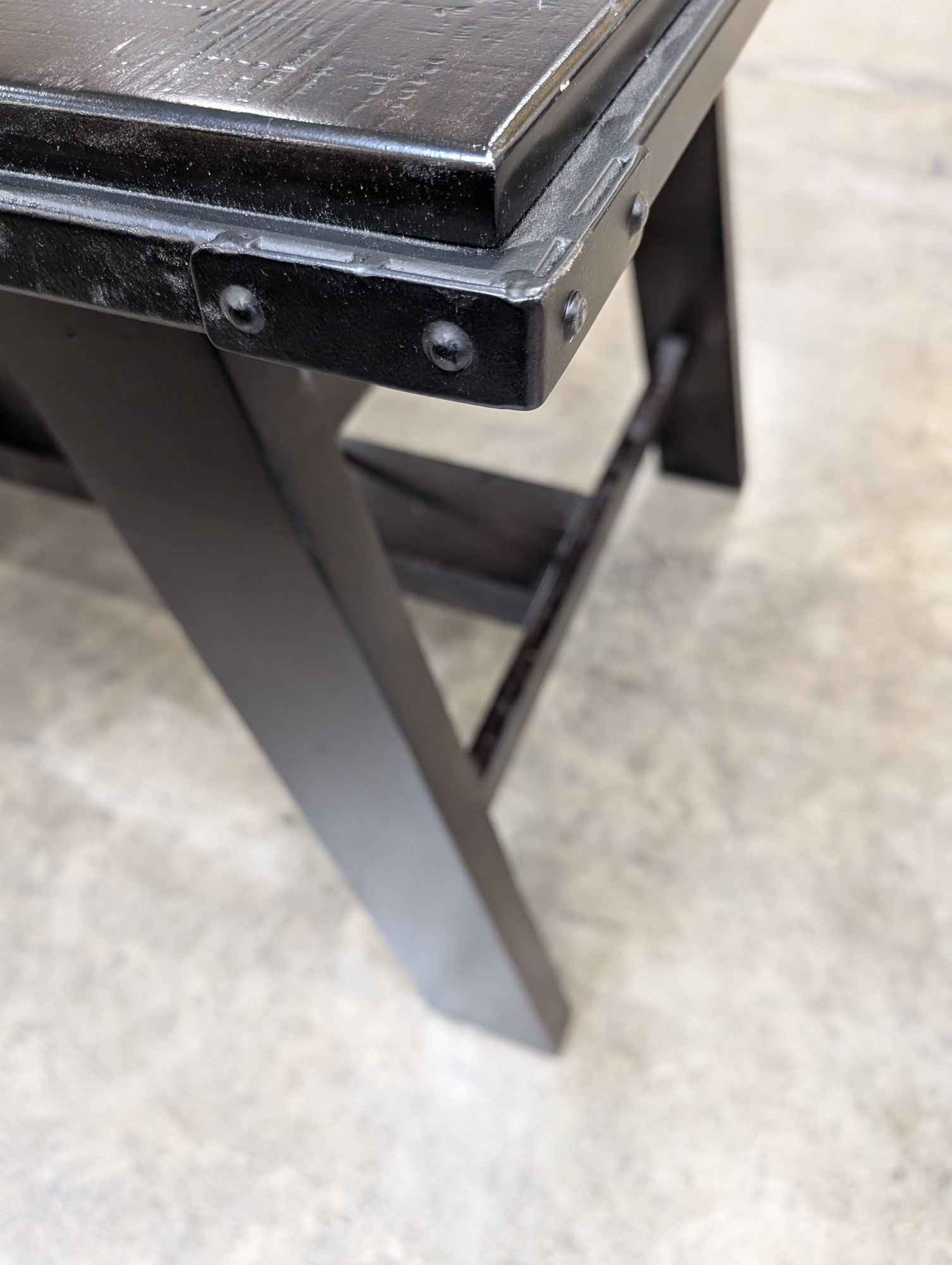 Large Industrial Dark Wood Conference Table with Extron Cable Cubby