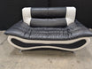 Contemporary Two-Tone Black and Cream Loveseat Sofa