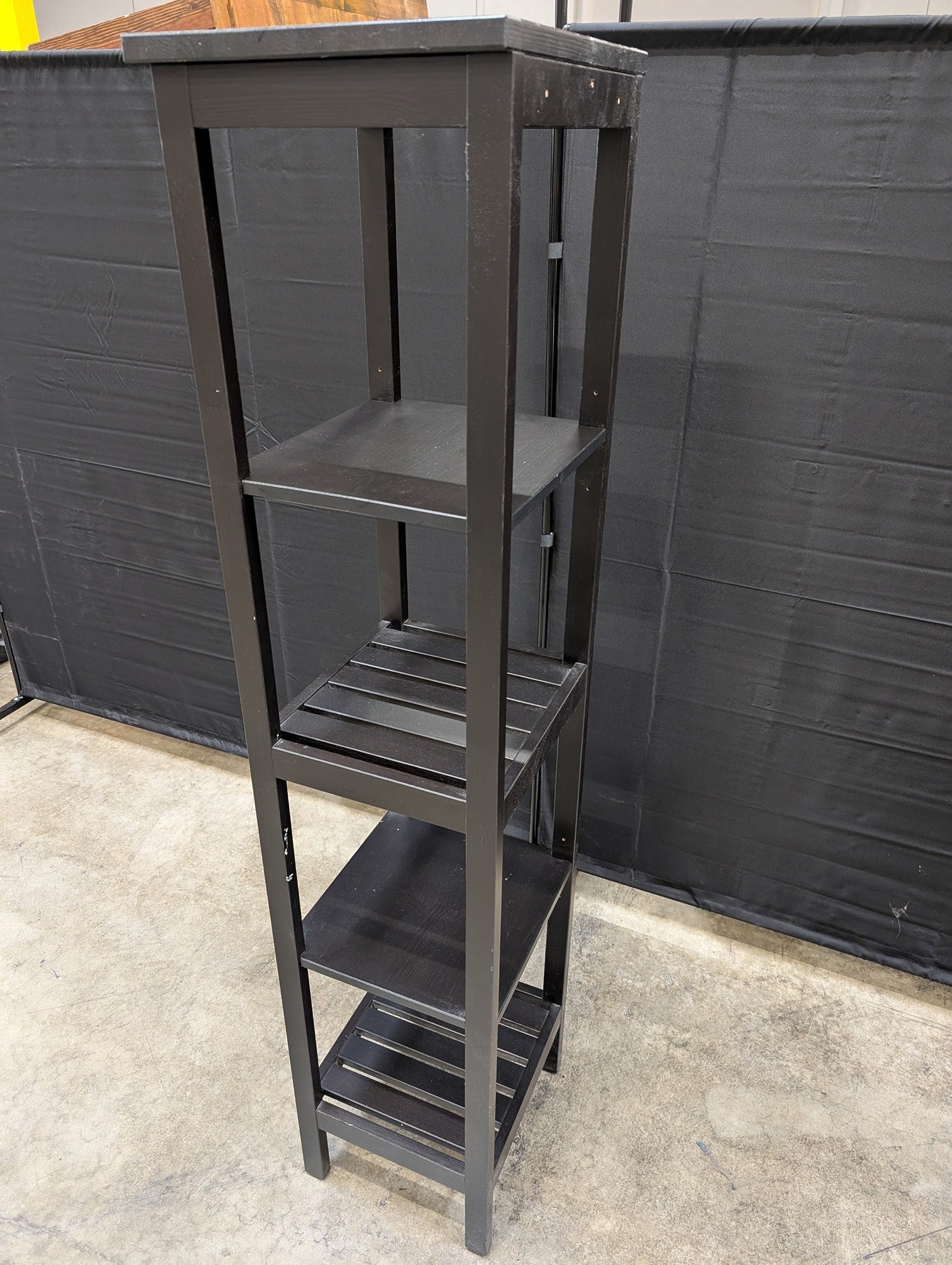 Black 4 shelf corner shelf