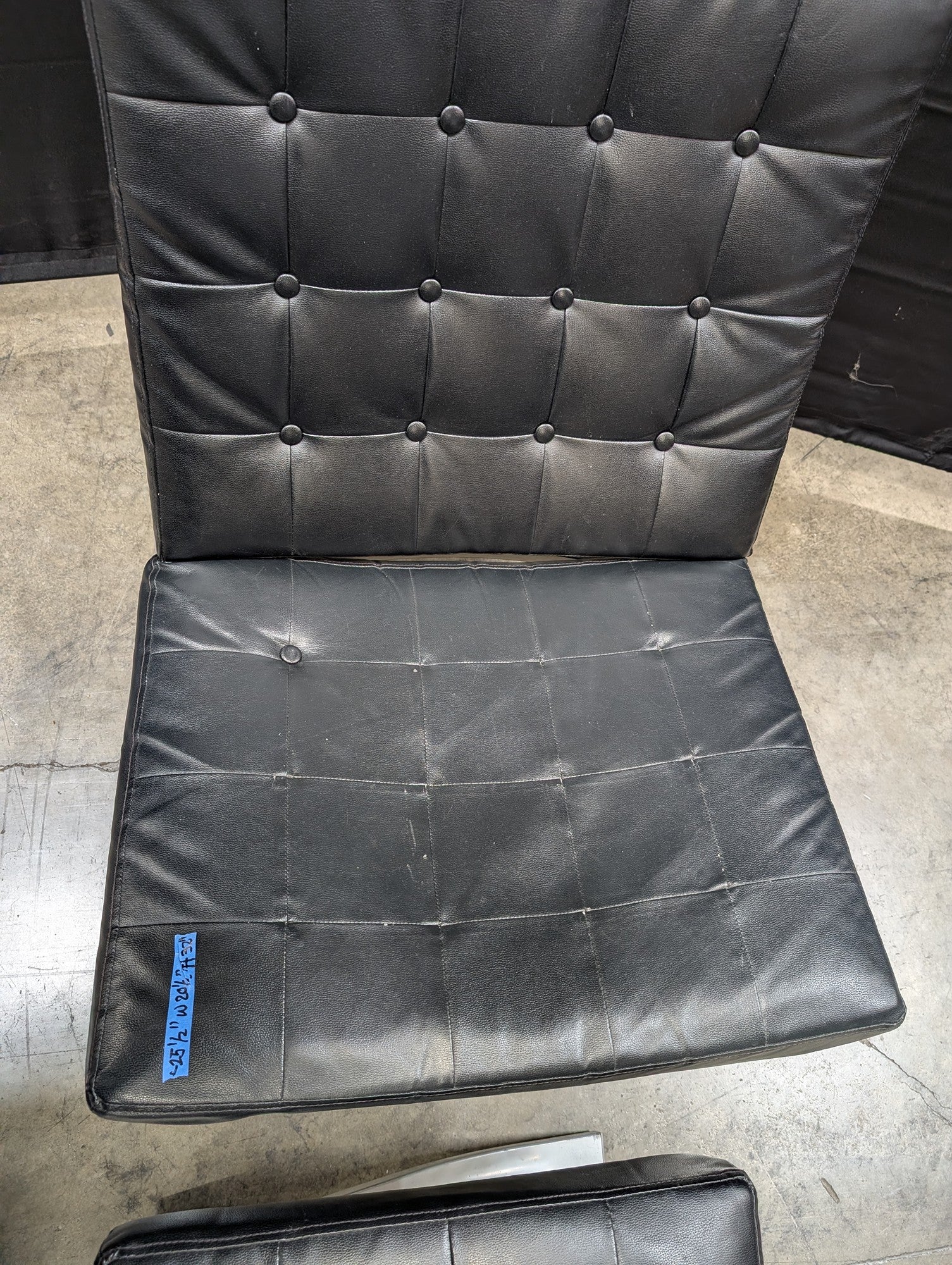 Contemporary Black Tufted Lounge Chair and Ottoman Set