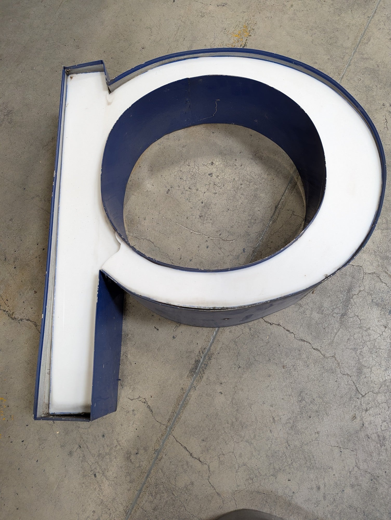 Vintage Industrial Channel Letter P Sign