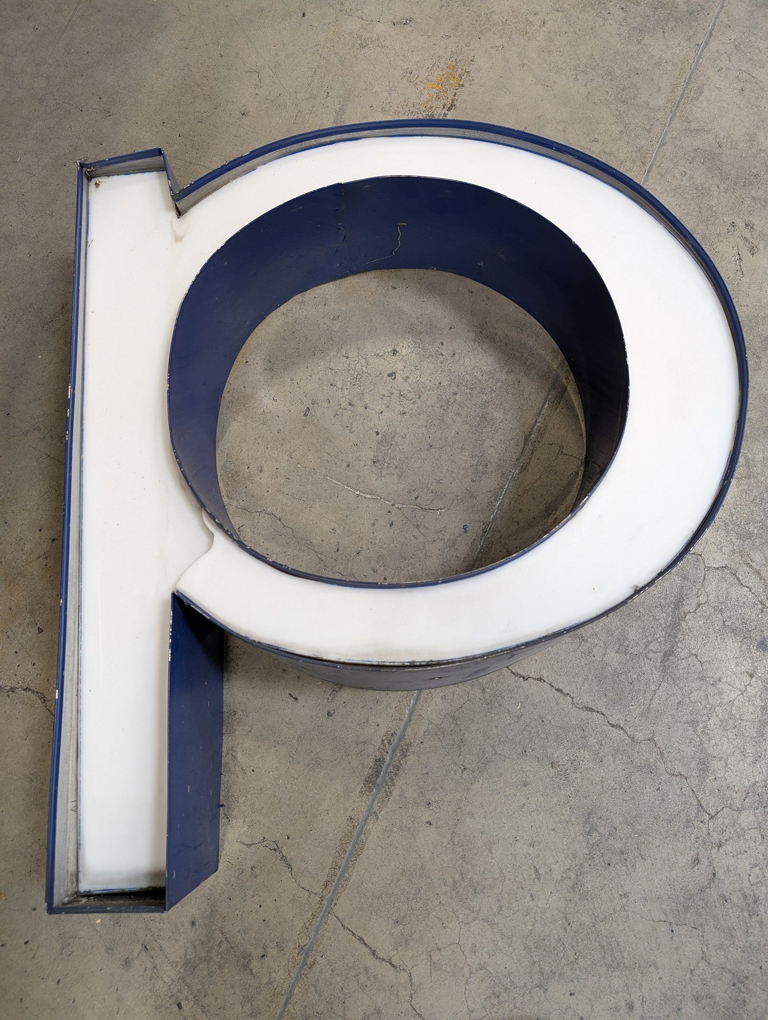 Vintage Industrial Channel Letter P Sign