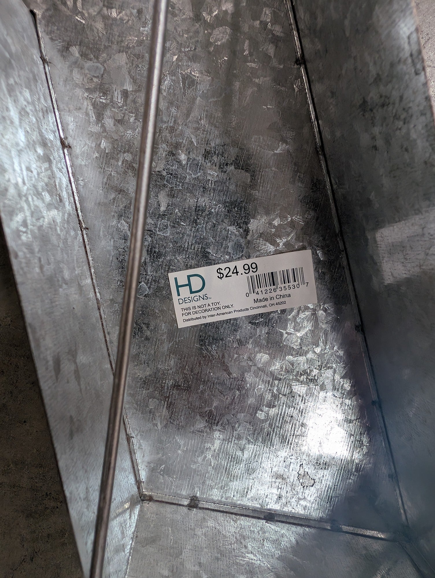 HD Designs Galvanized Metal Letter X Wall Decor