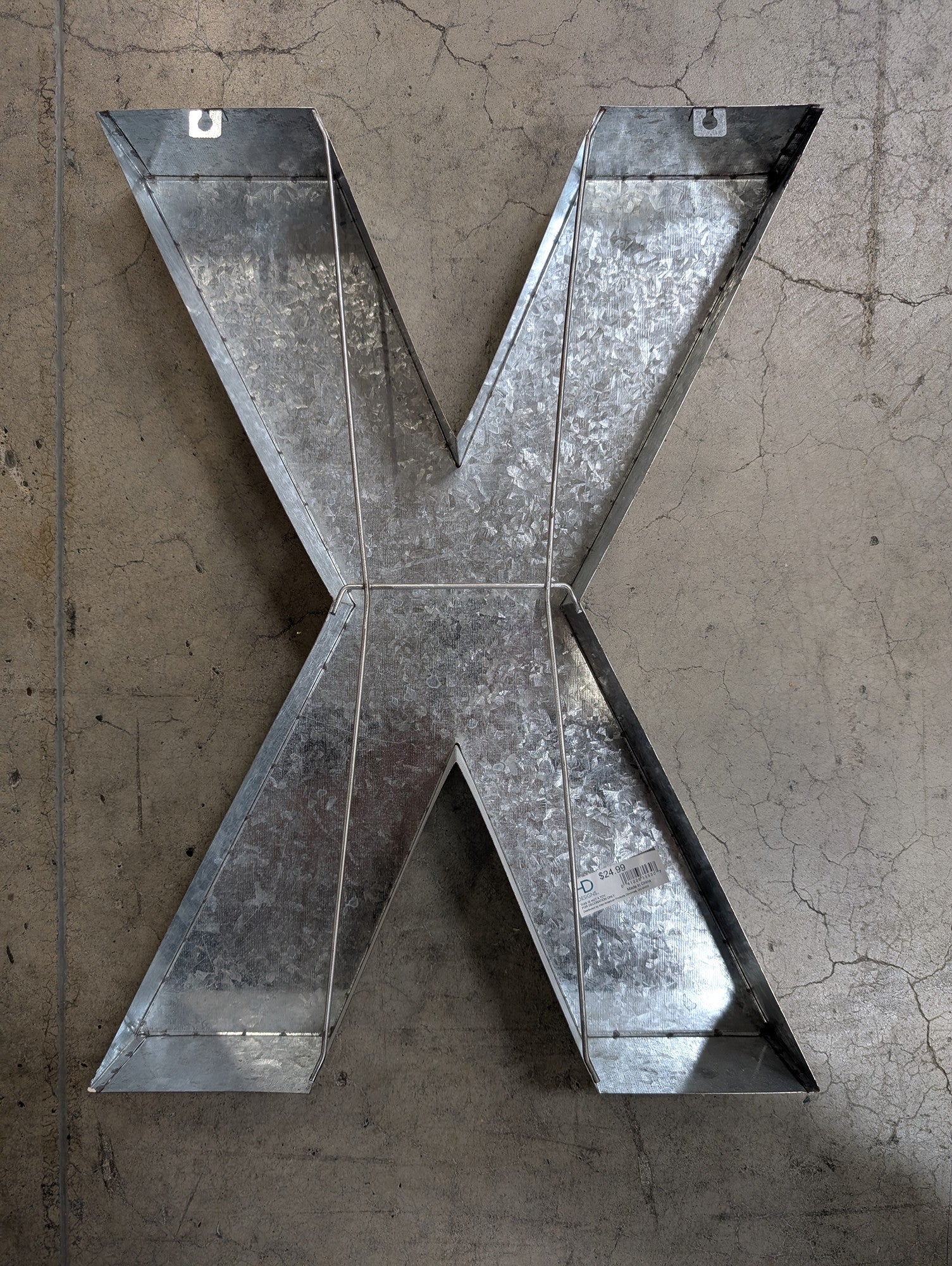 HD Designs Galvanized Metal Letter X Wall Decor