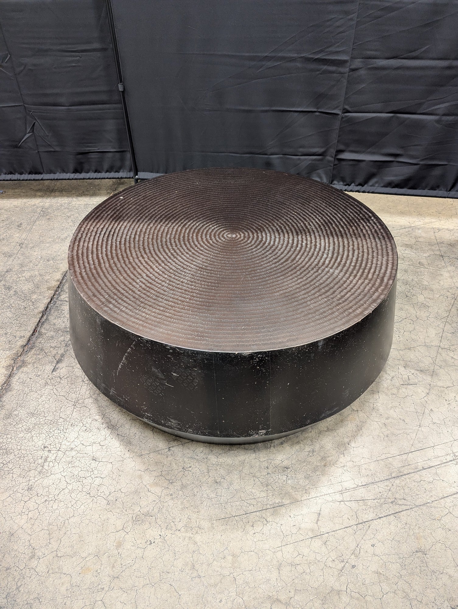 Modern Industrial Round Textured Display Plinth
