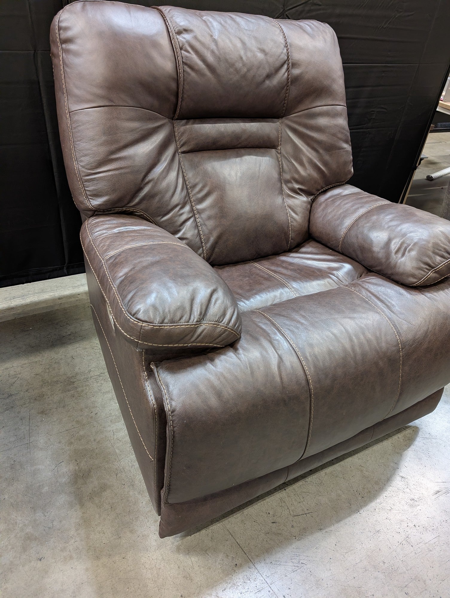 Brown Faux Leather Power Recliner Chair with USB Port