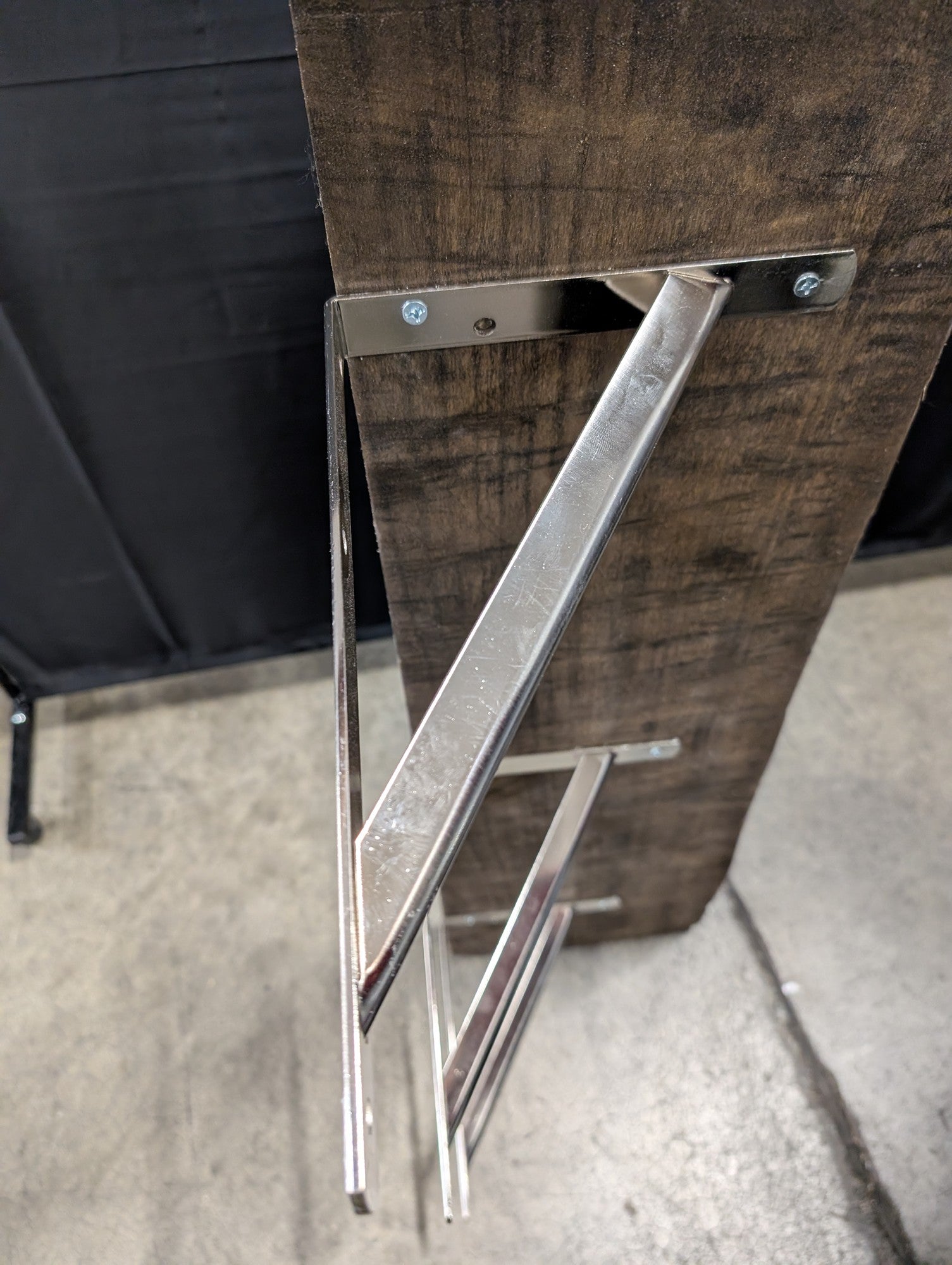 Rustic Wood Wall Shelf with Metal Brackets
