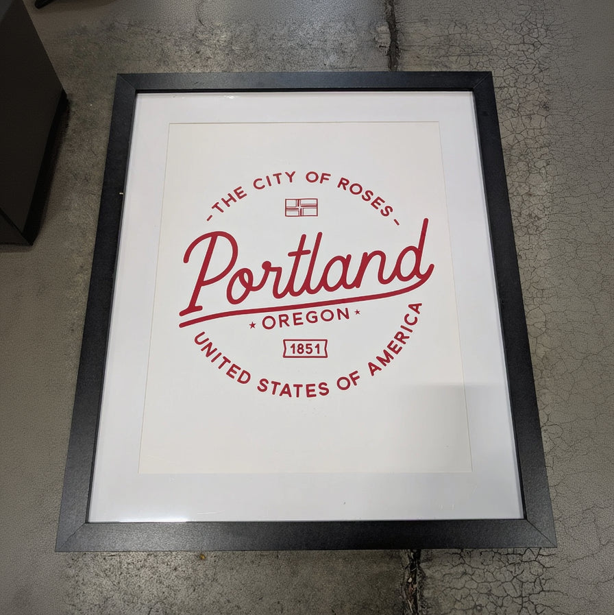 Framed Portland Oregon City of Roses Wall Art Print