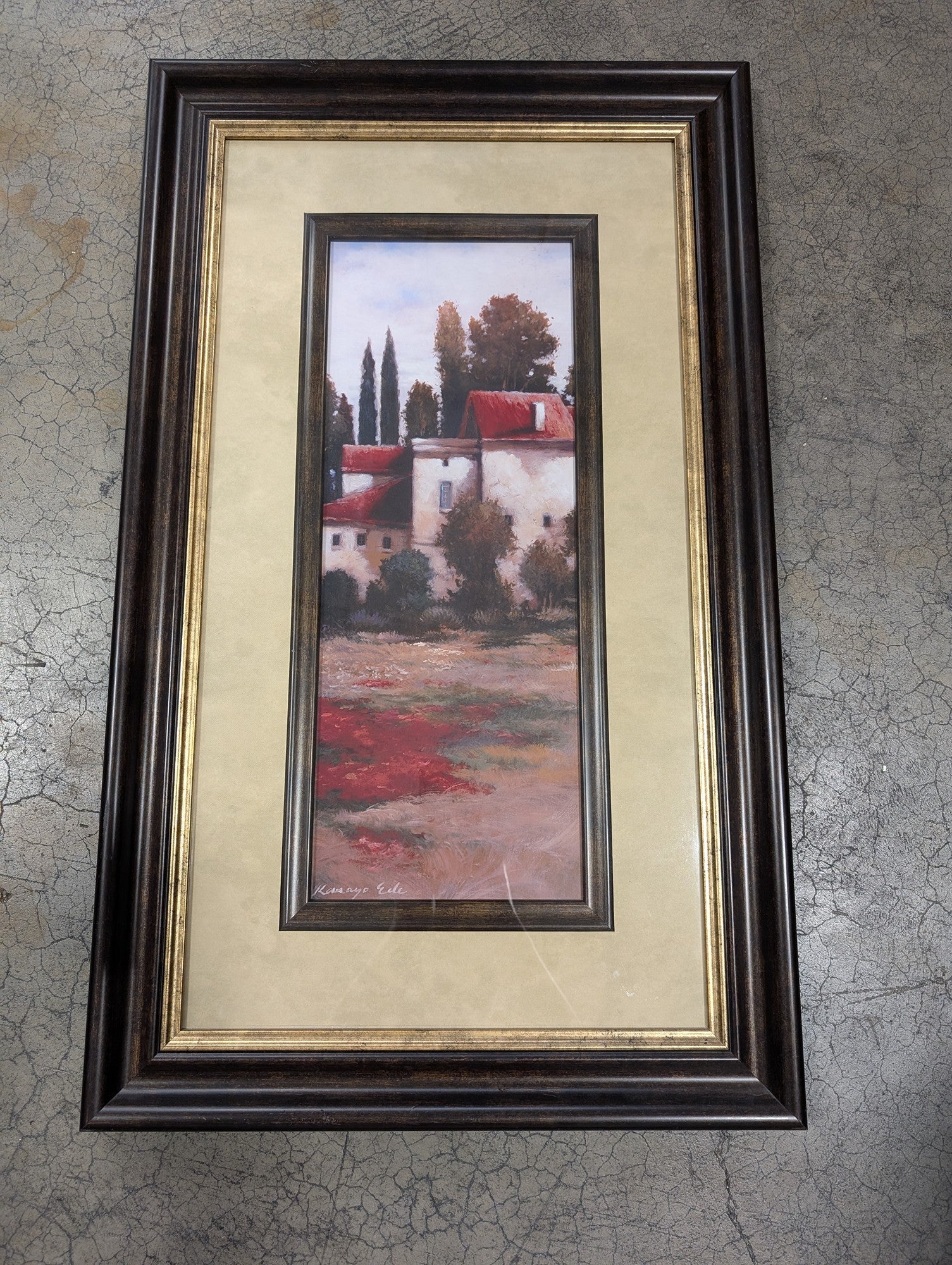 Kansayo Eile Framed Tuscan Village Landscape Art Print