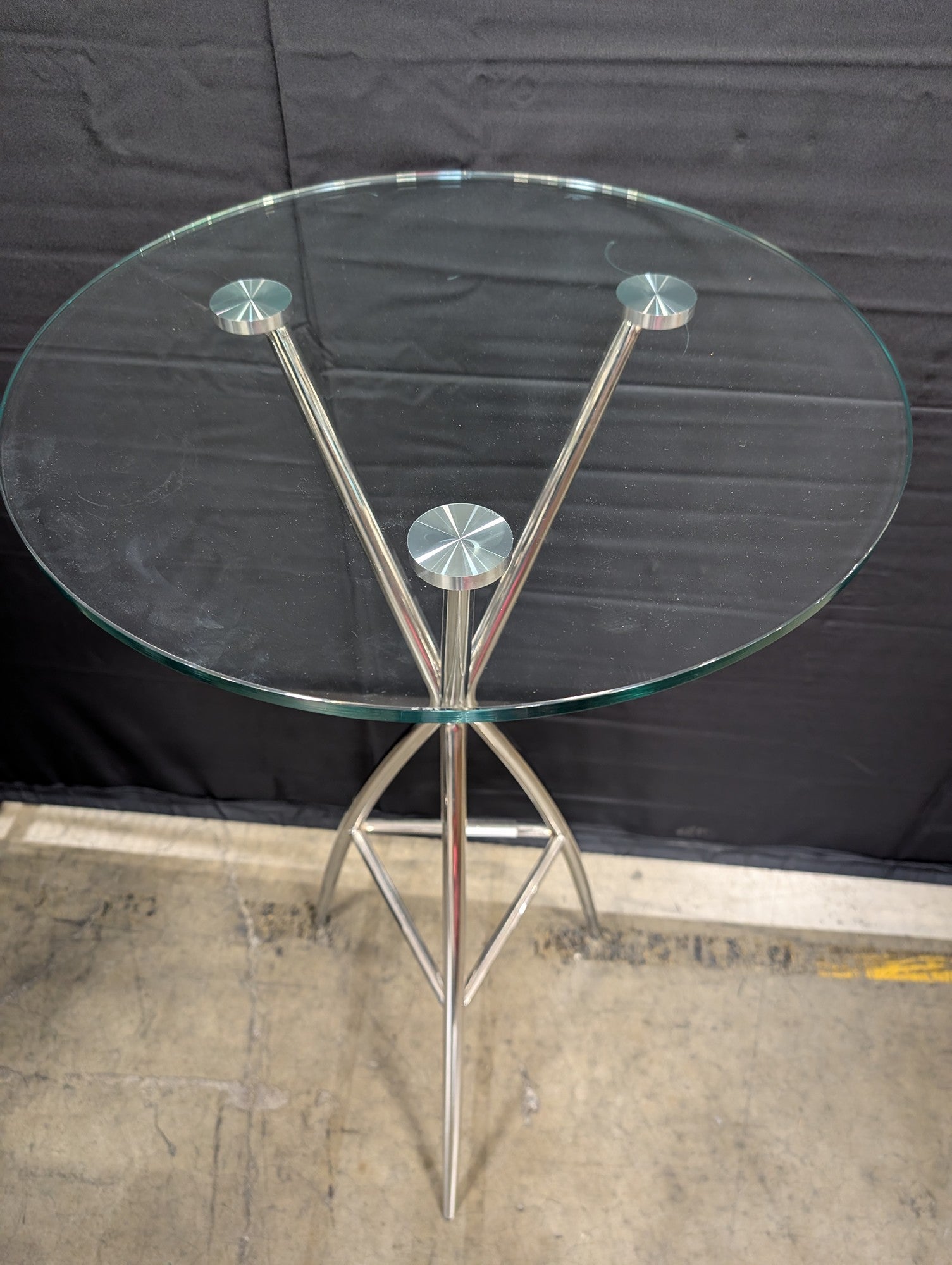 Modern Round Glass Top Bistro Table with Chrome Finish Base