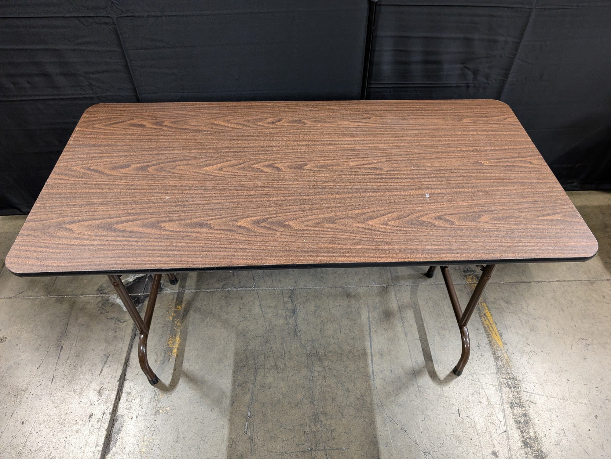 Rectangular Utility Folding Table with Wood Grain Top