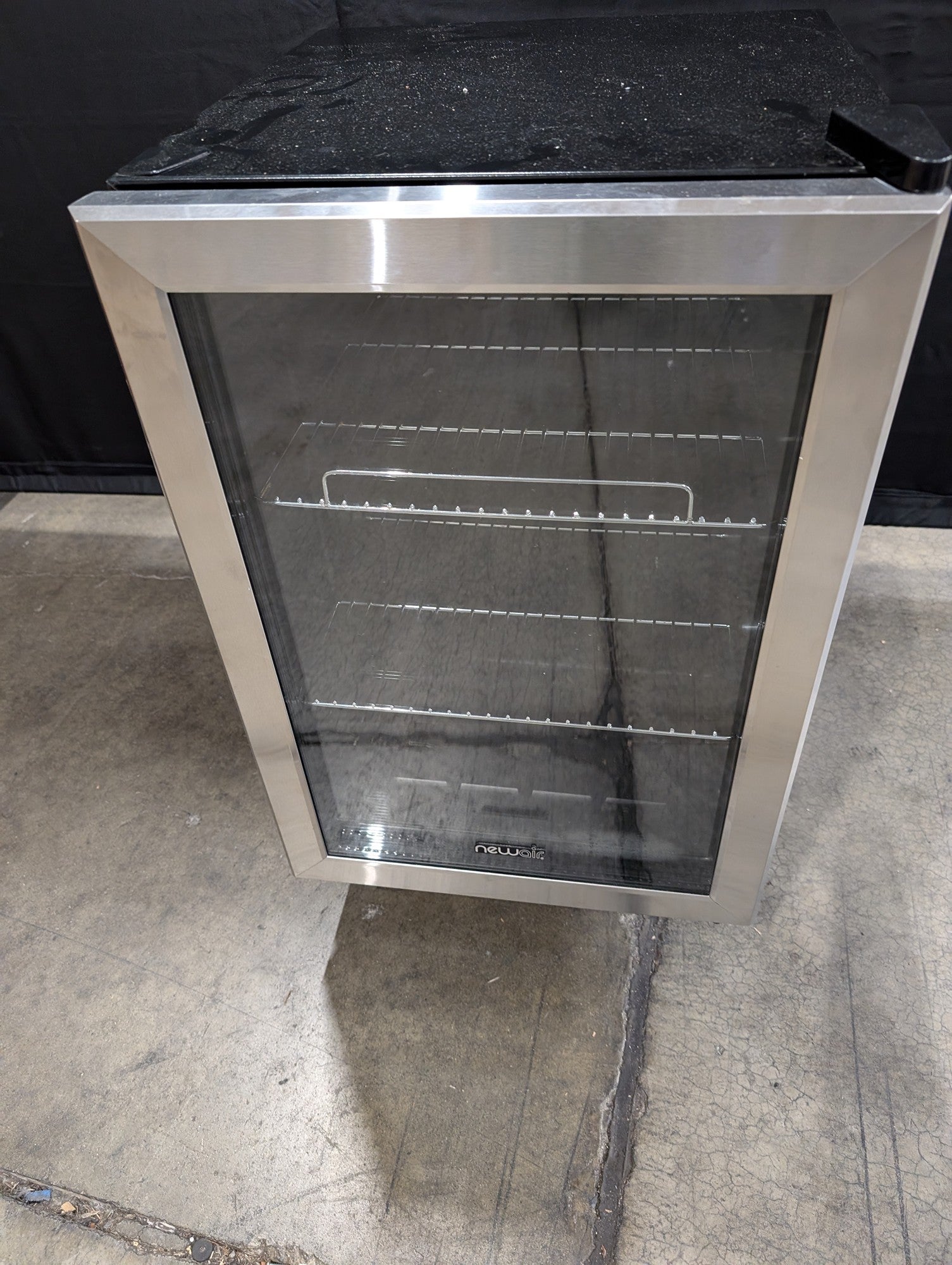 NewAir Compact Stainless Steel Glass Door Wine and Beverage Cooler