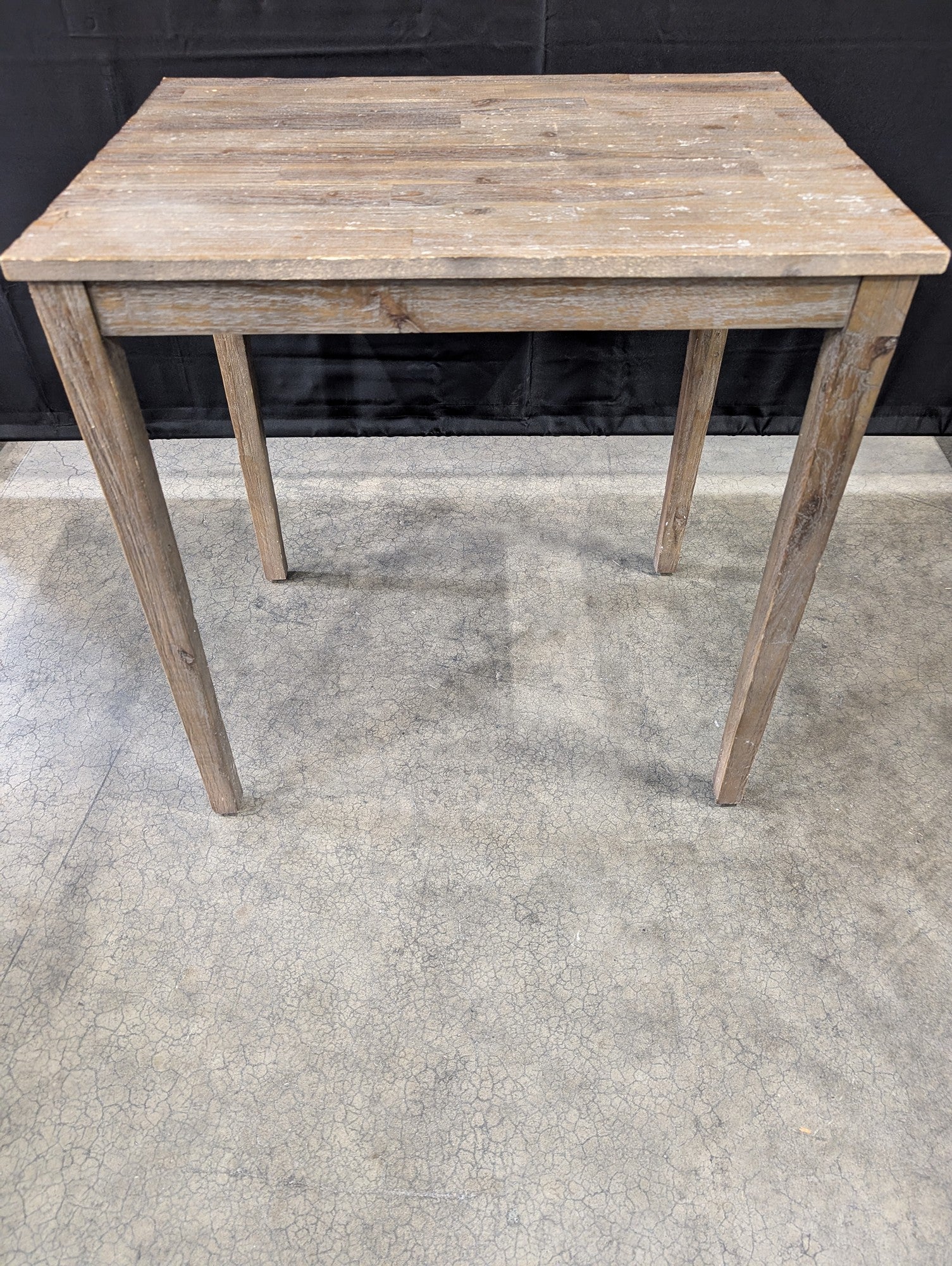 Rustic Wood Accent Table with Weathered Finish