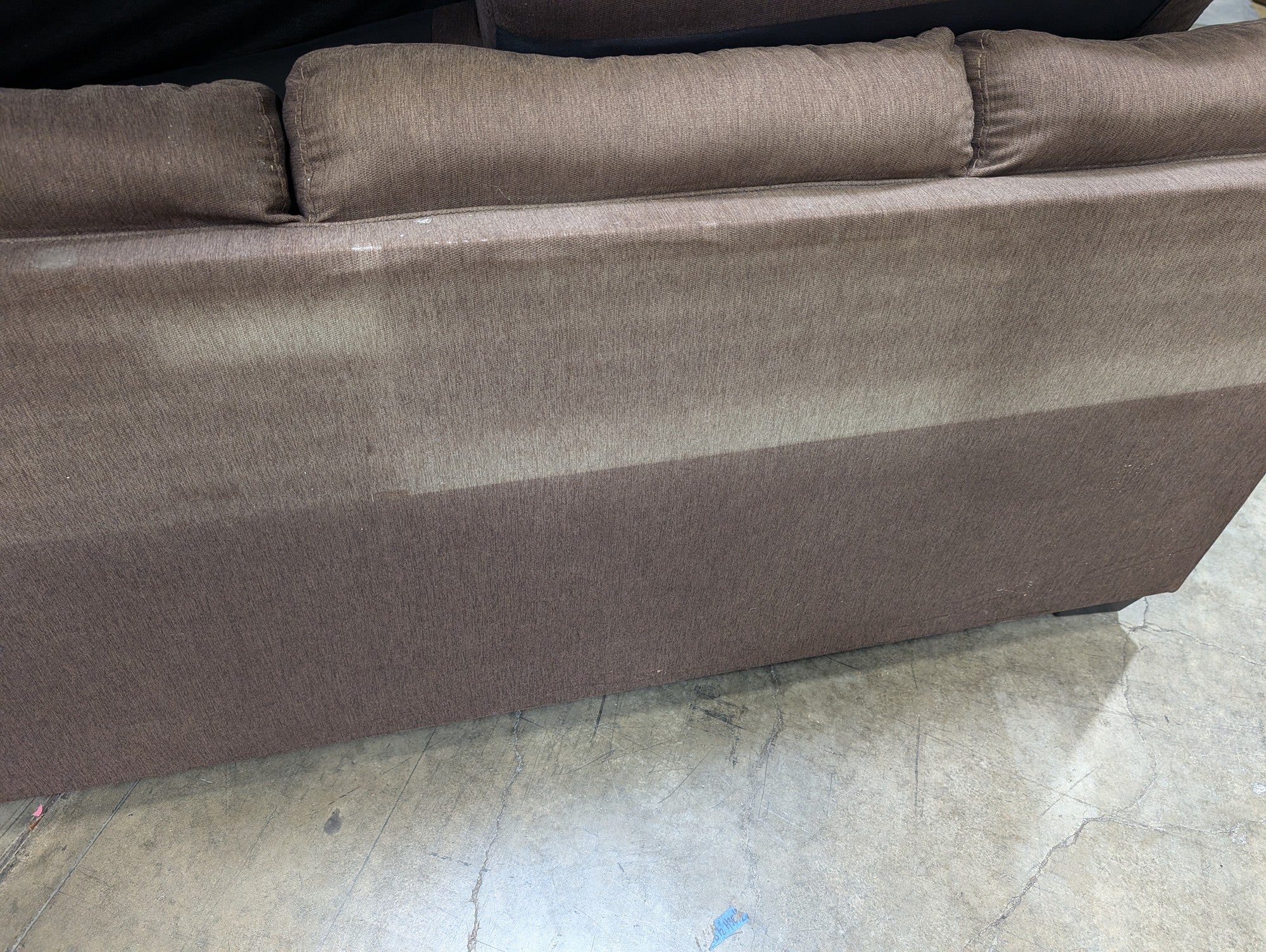 Used Spacious Brown Fabric L-Shape Sectional Sofa